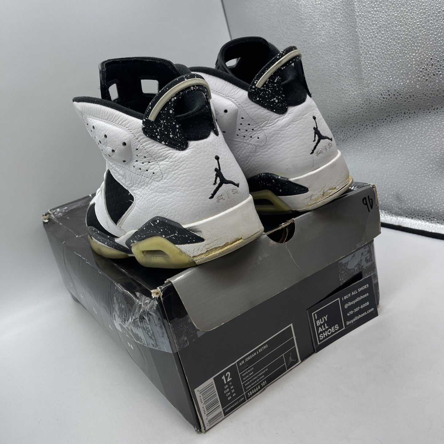 Size 12 - Air Jordan 6 Retro Oreo (384664-101)