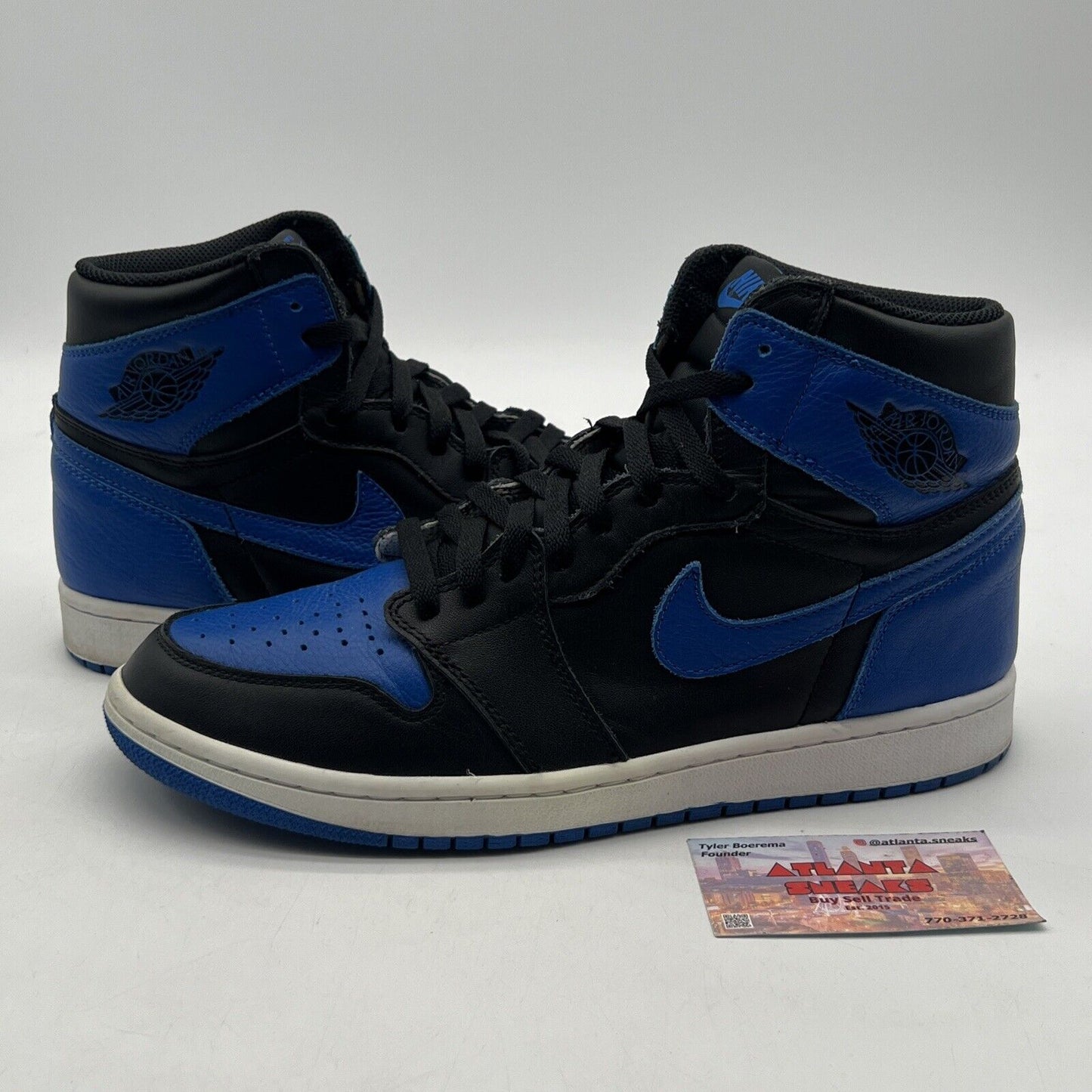 Size 10 - Jordan 1 Retro OG High Royal Black White Leather (555088-007)