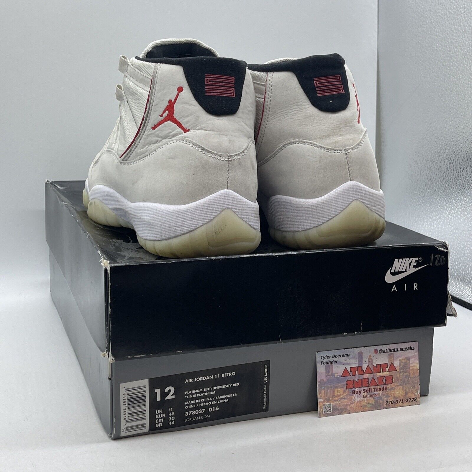 Size 12 - Air Jordan 11 Retro Platinum Tint Tan Brown Suede Red (378037-016)