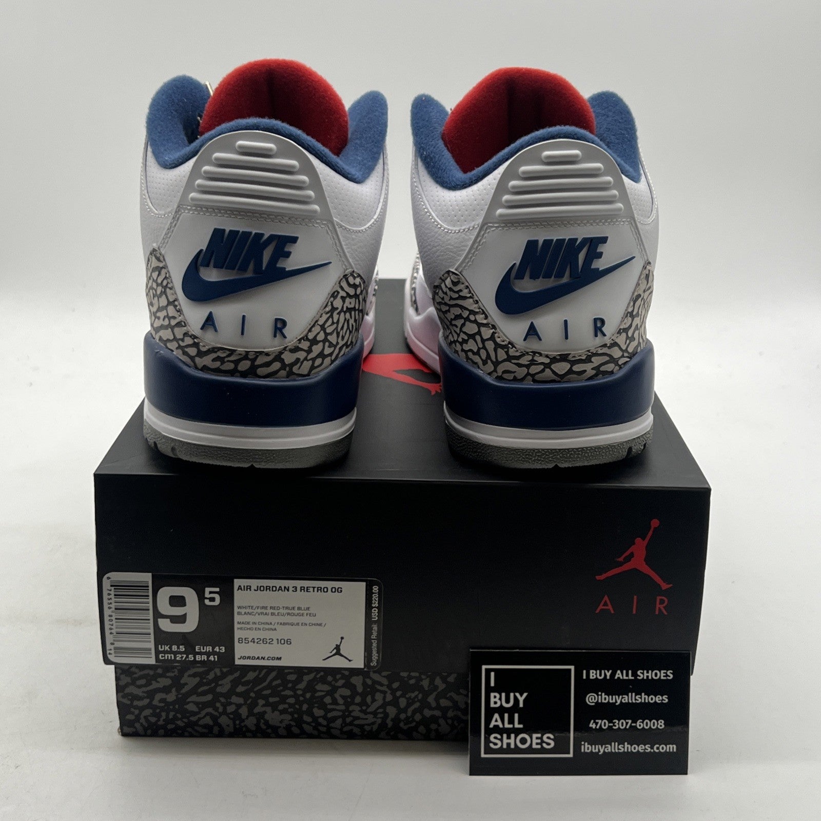 Size 9.5 - Air Jordan 3 Retro OG Mid True Blue (854262-106)