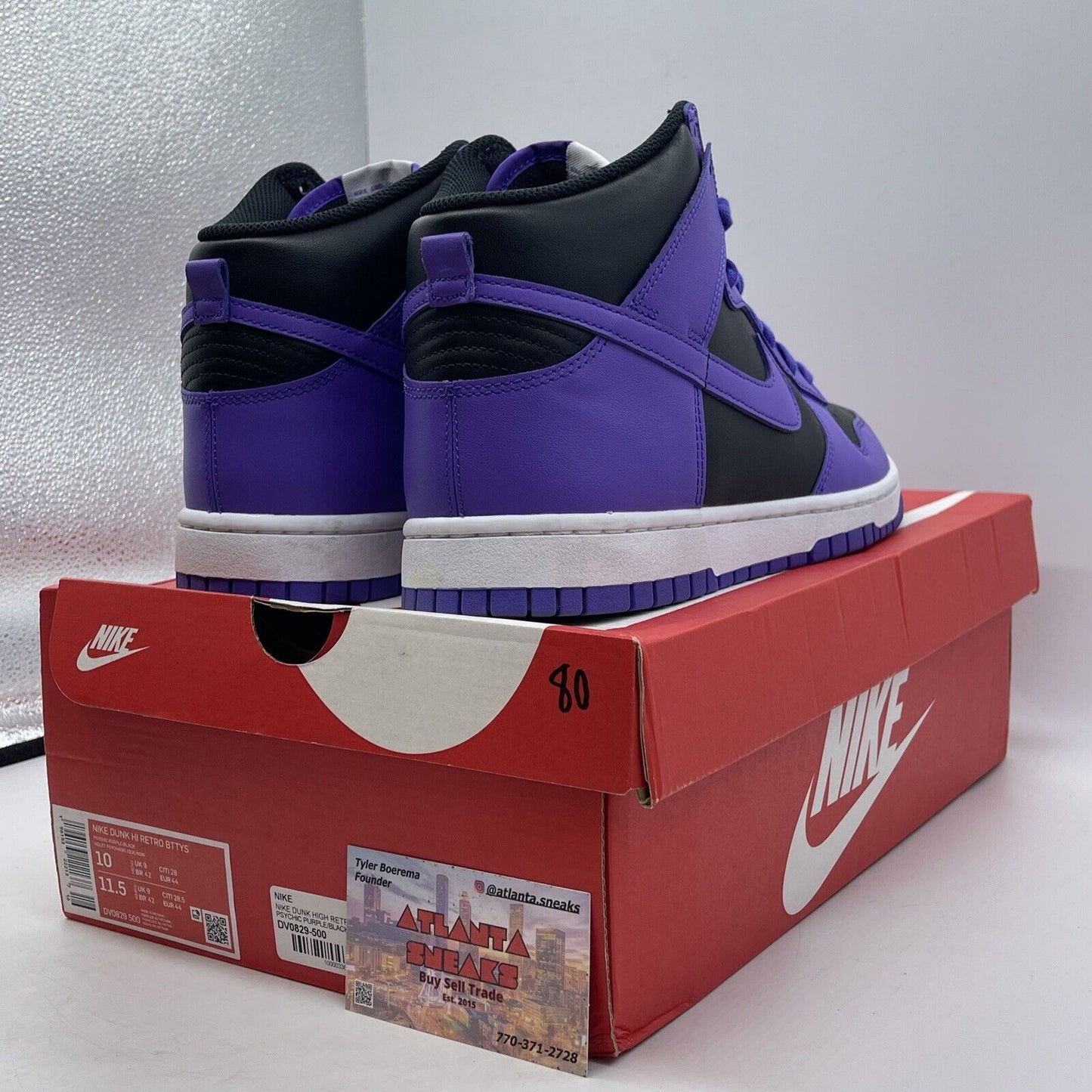 Size 10 - Nike Dunk High Psychic Purple Black White Leather (DV0829-500)