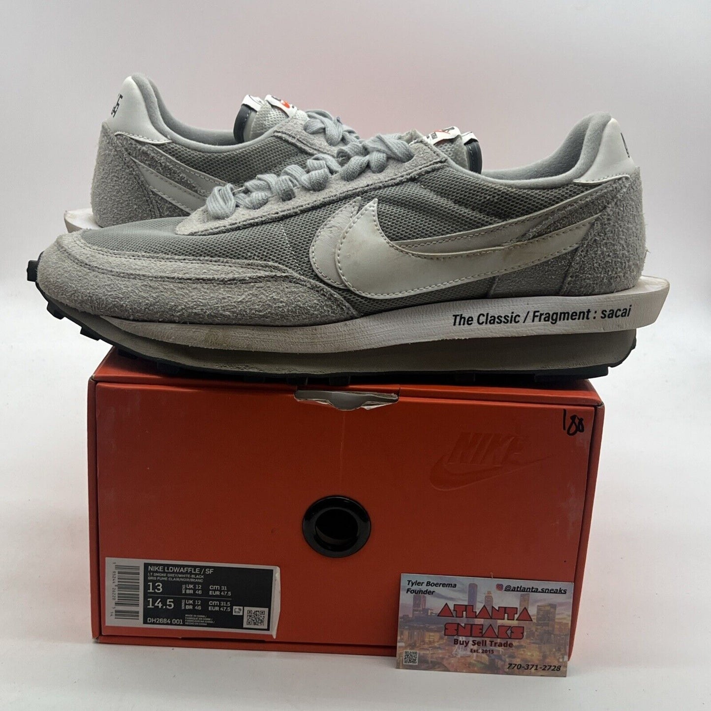 Size 13 - Nike LDV Waffle x Fragment Design x Sacai Gray (DH2684-001)