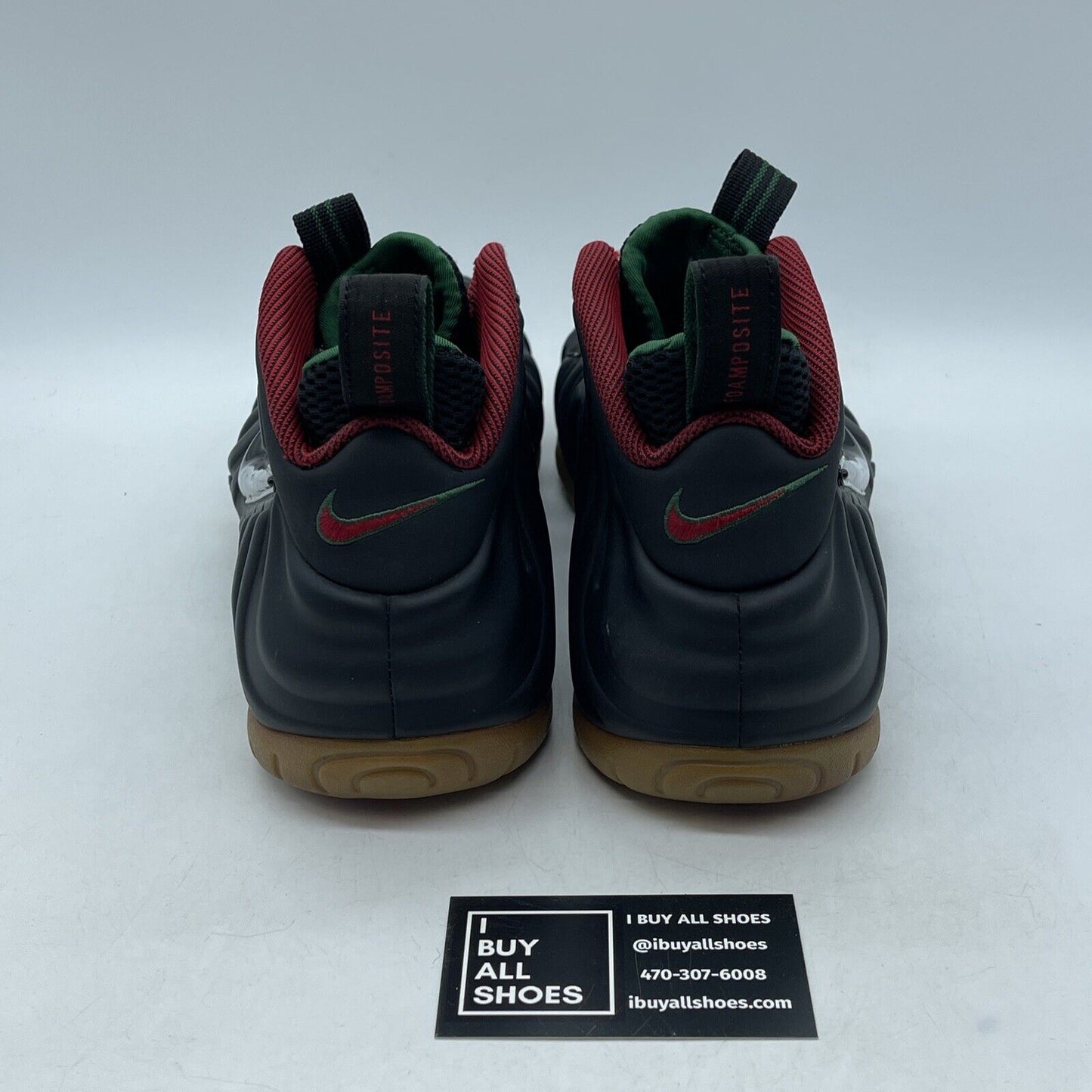 Size 9.5 - Nike Foamposite Pro Gucci Black Red Green Leather (624041-004)