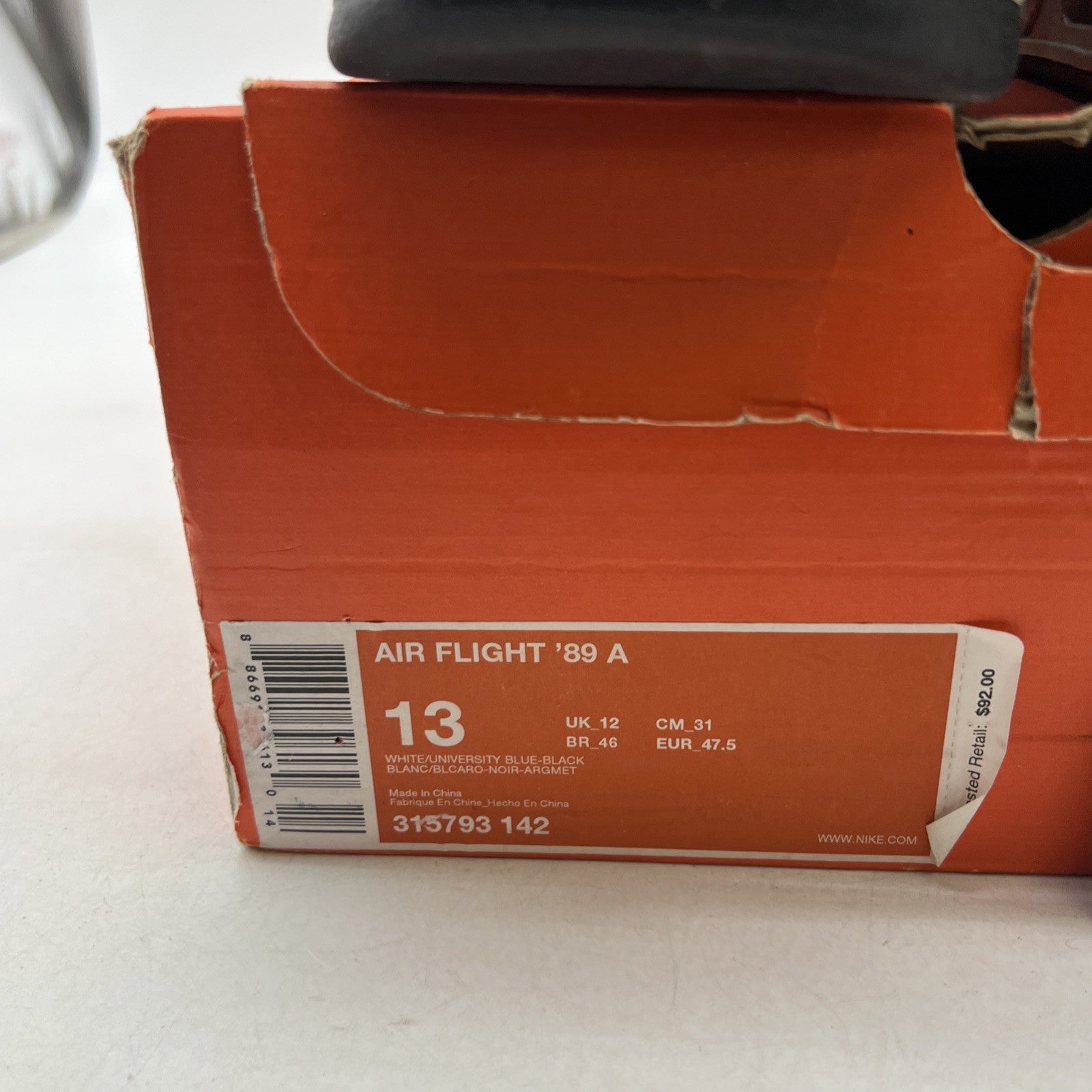 Size 13 - Nike Air Flight 89 A White (315793-142)