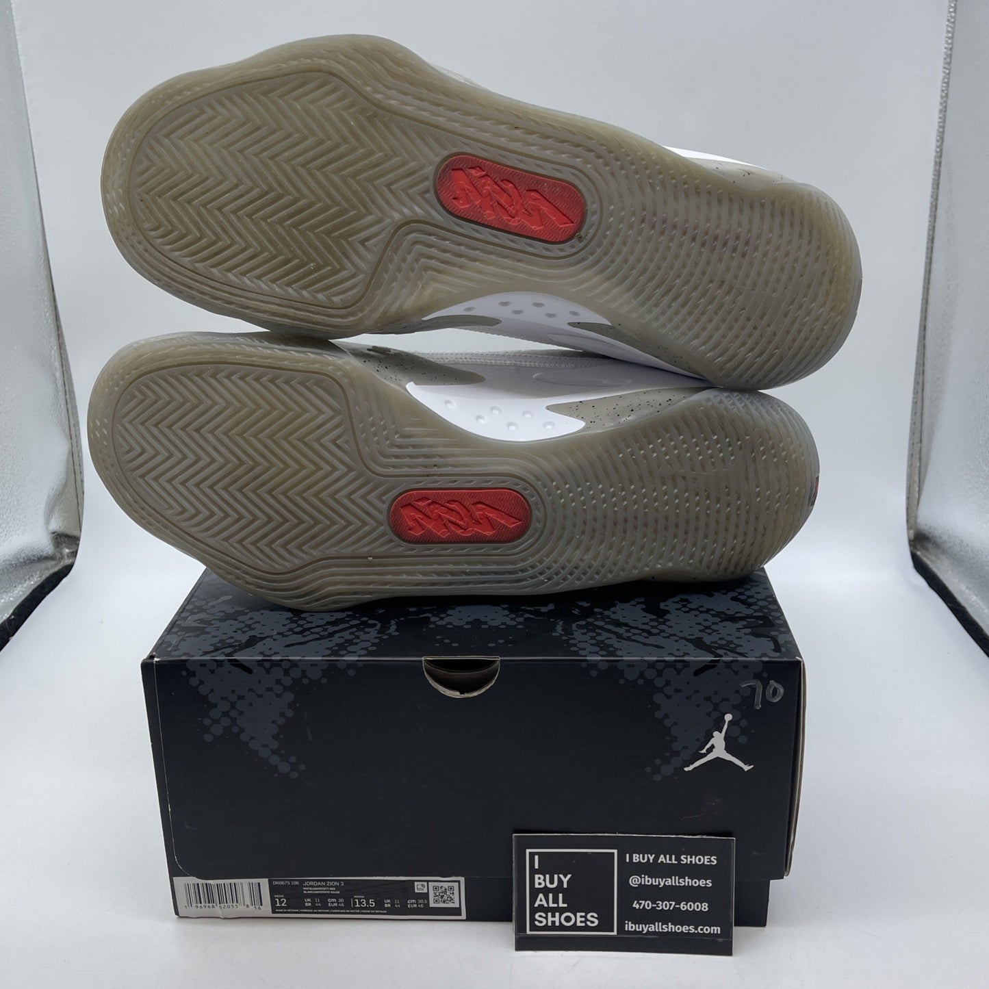 Size 12 - Jordan Zion 3 Fresh Paint White Grey Suede Leather (DR0675-106)