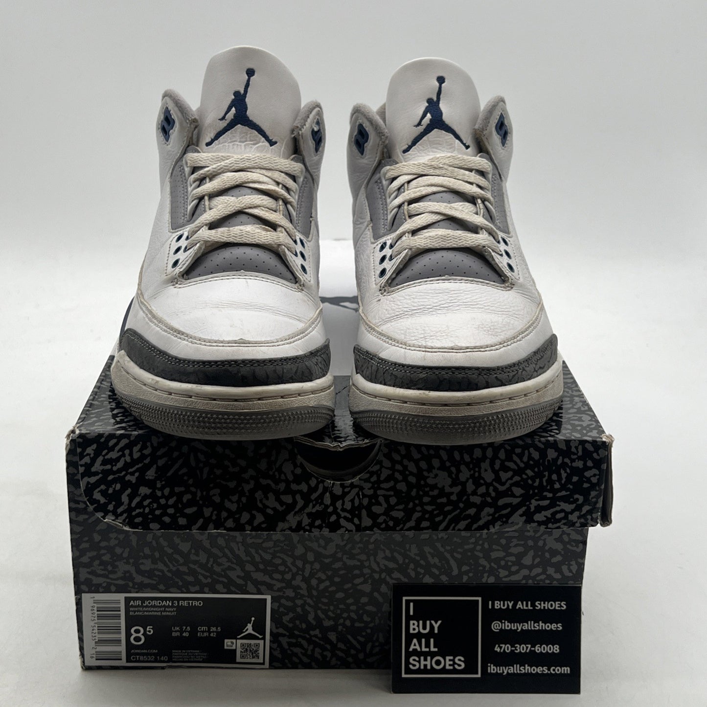Size 8.5 - Air Jordan 3 Retro Midnight Navy (CT8532-140)