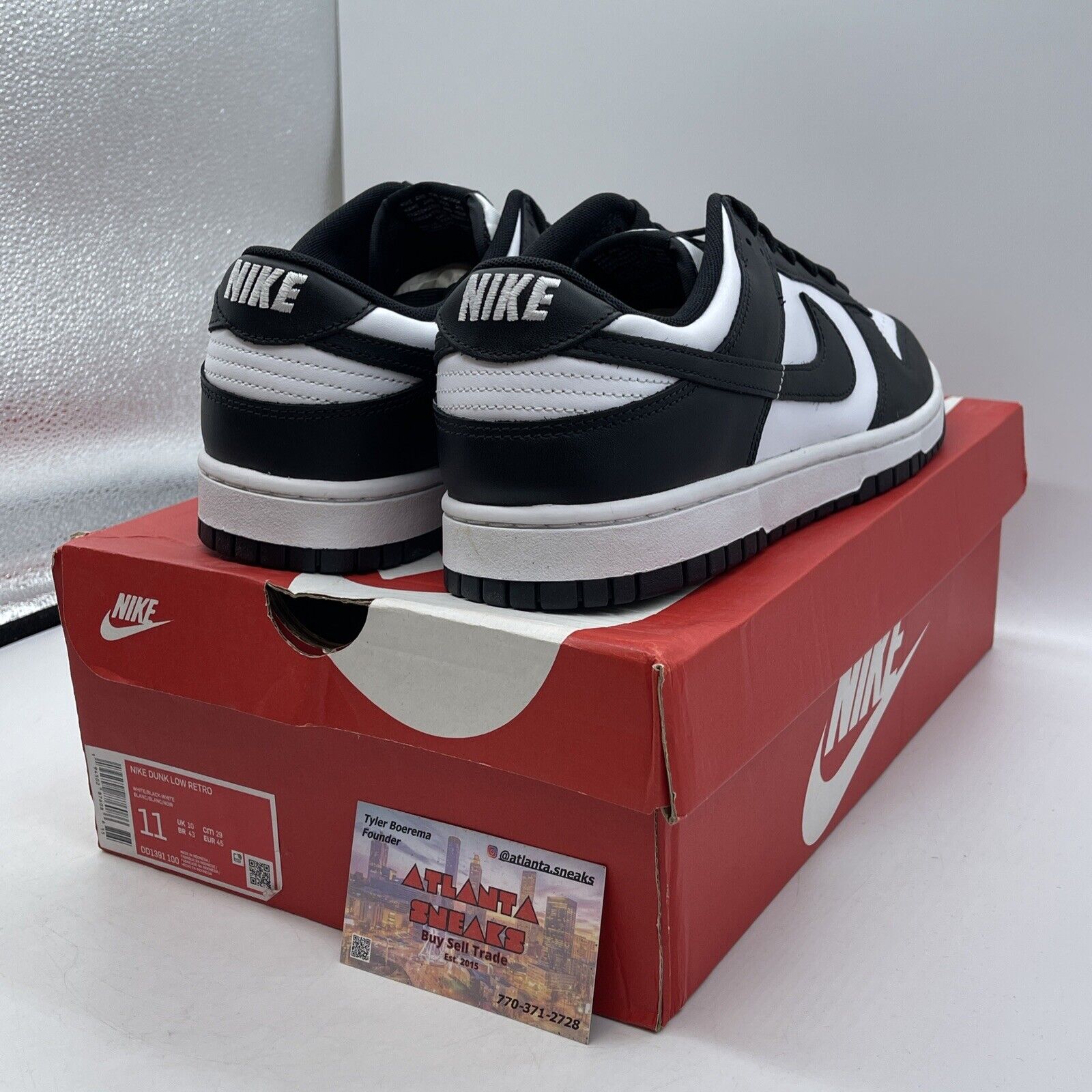 Size 11.5 - Nike Dunk Low Black White Leather (DD1391-100)