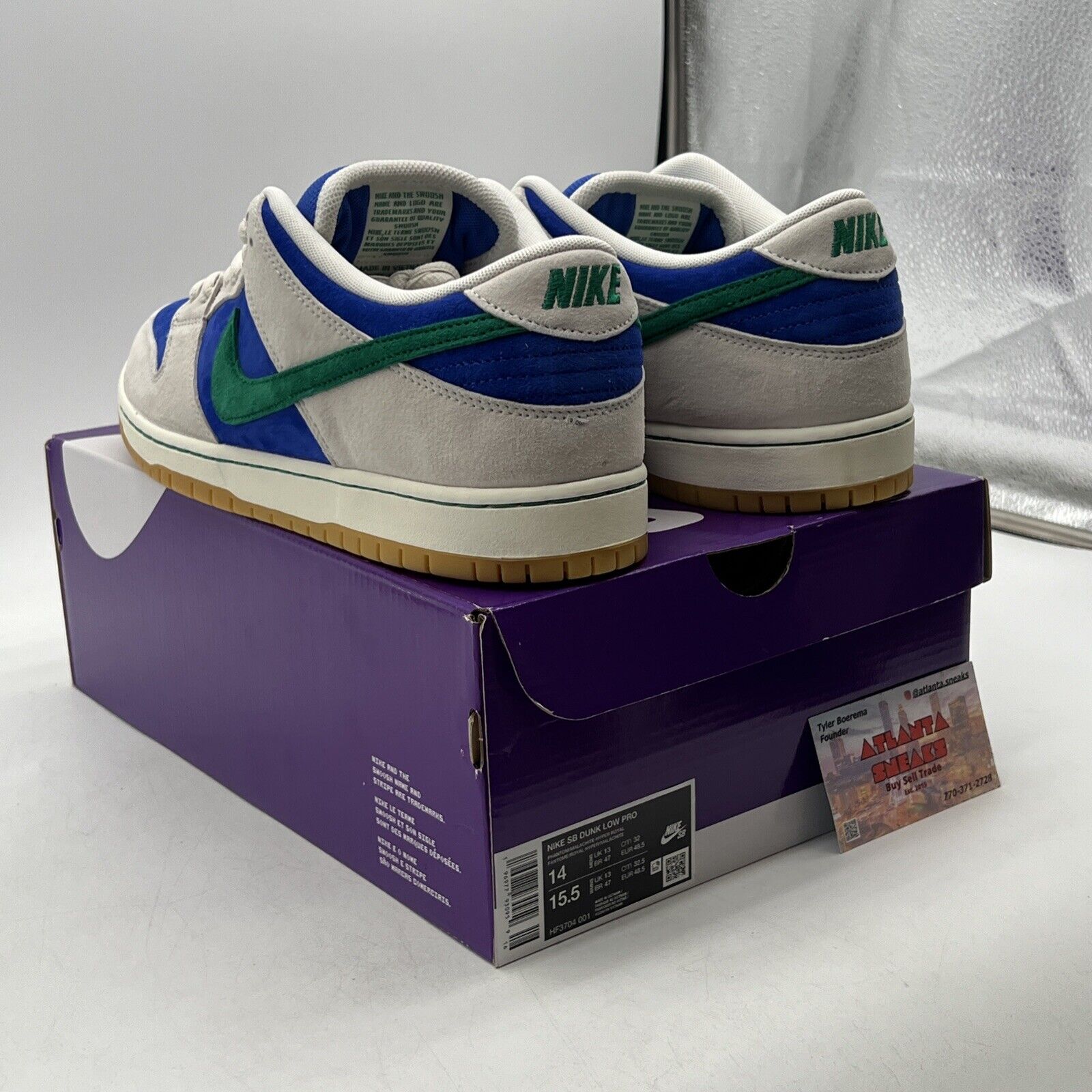 Size 14 - Nike Dunk SB Low Hyper Royal Malachite Blue Purple (HF3804-001)