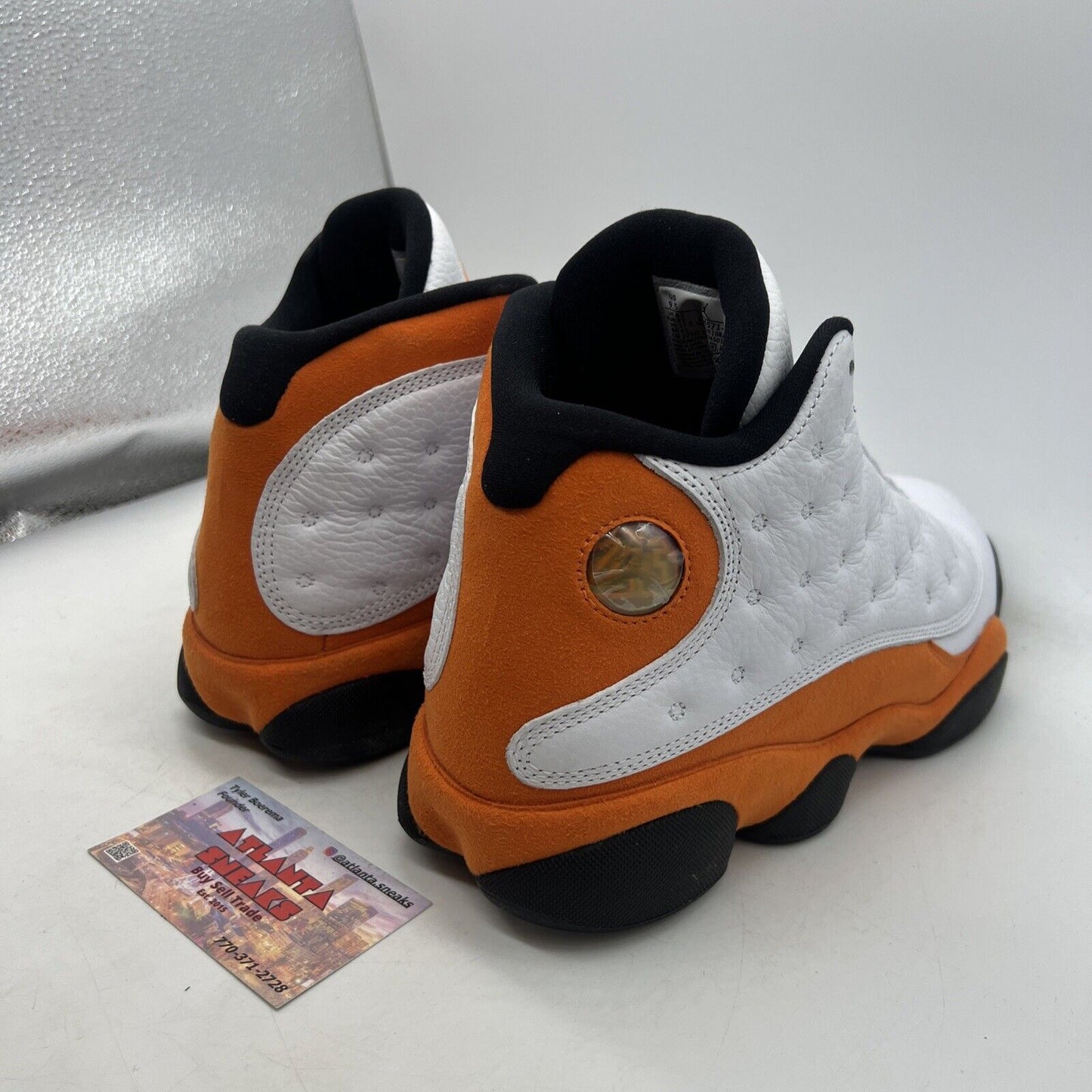 Size 9.5 - Air Jordan 13 Retro Starfish White Orange Black Suede (414571-108)