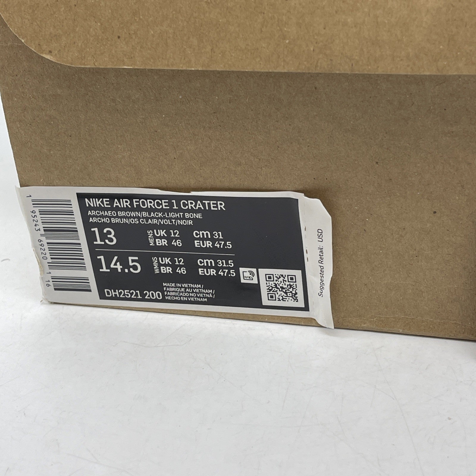 Size 13 - Nike Air Force 1 Crater Move To Zero - Archaeo Brown (DH2521-200)