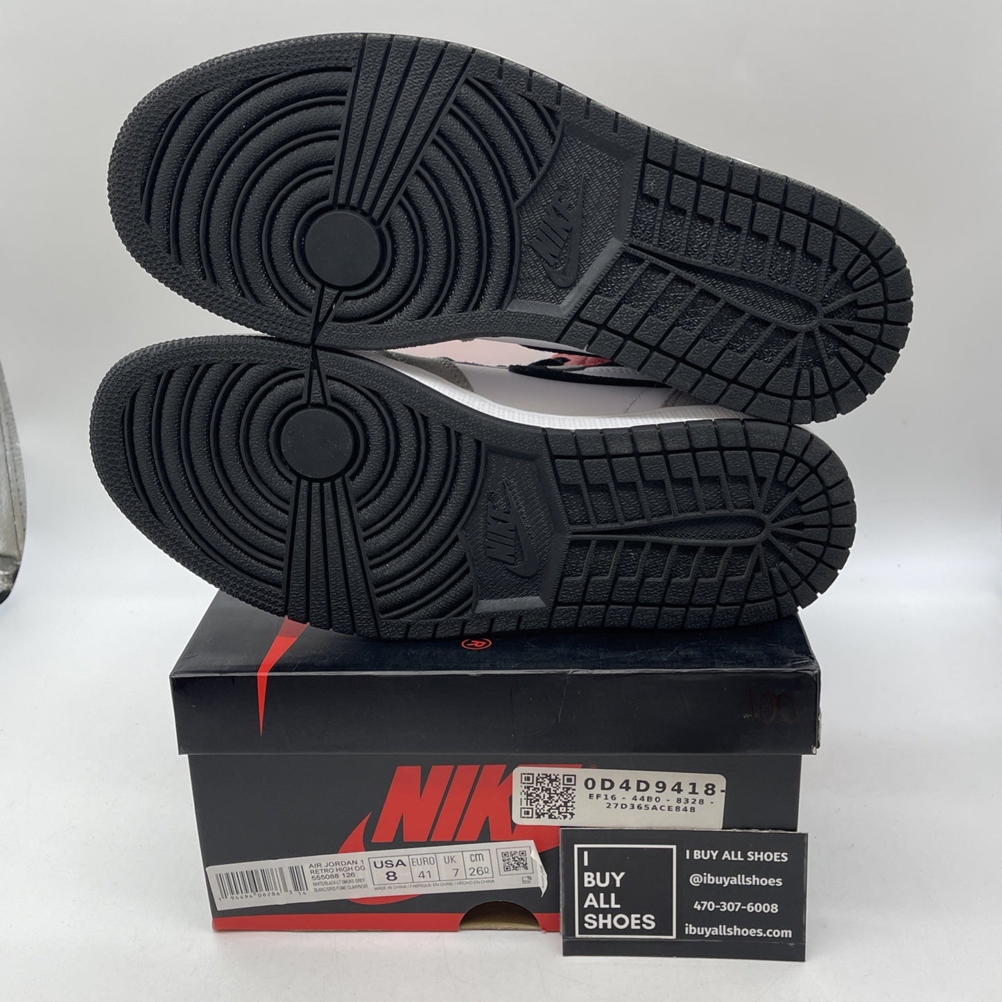 Size 8 - Jordan 1 Retro High OG Smoke Gray White Black Suede (555088-126)