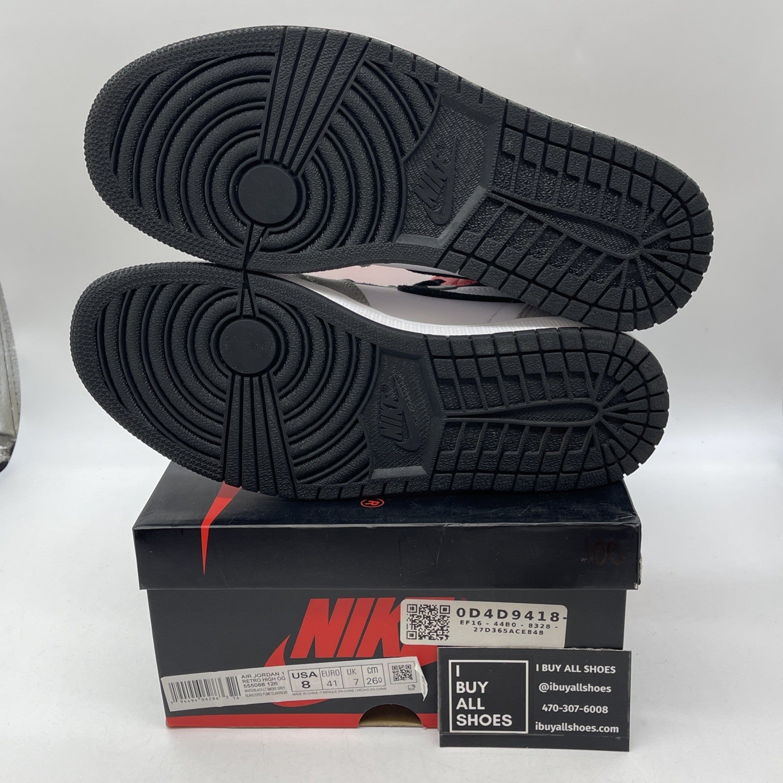 Size 8 - Jordan 1 Retro High OG Smoke Gray White Black Suede (555088-126)