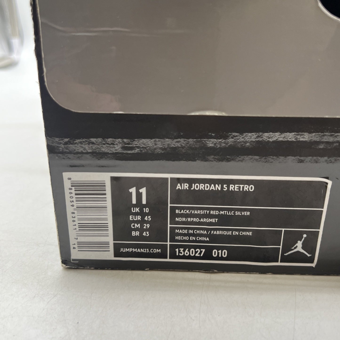 Size 11 - Air Jordan 5 Retro 2011 Black Metallic (136027-010)