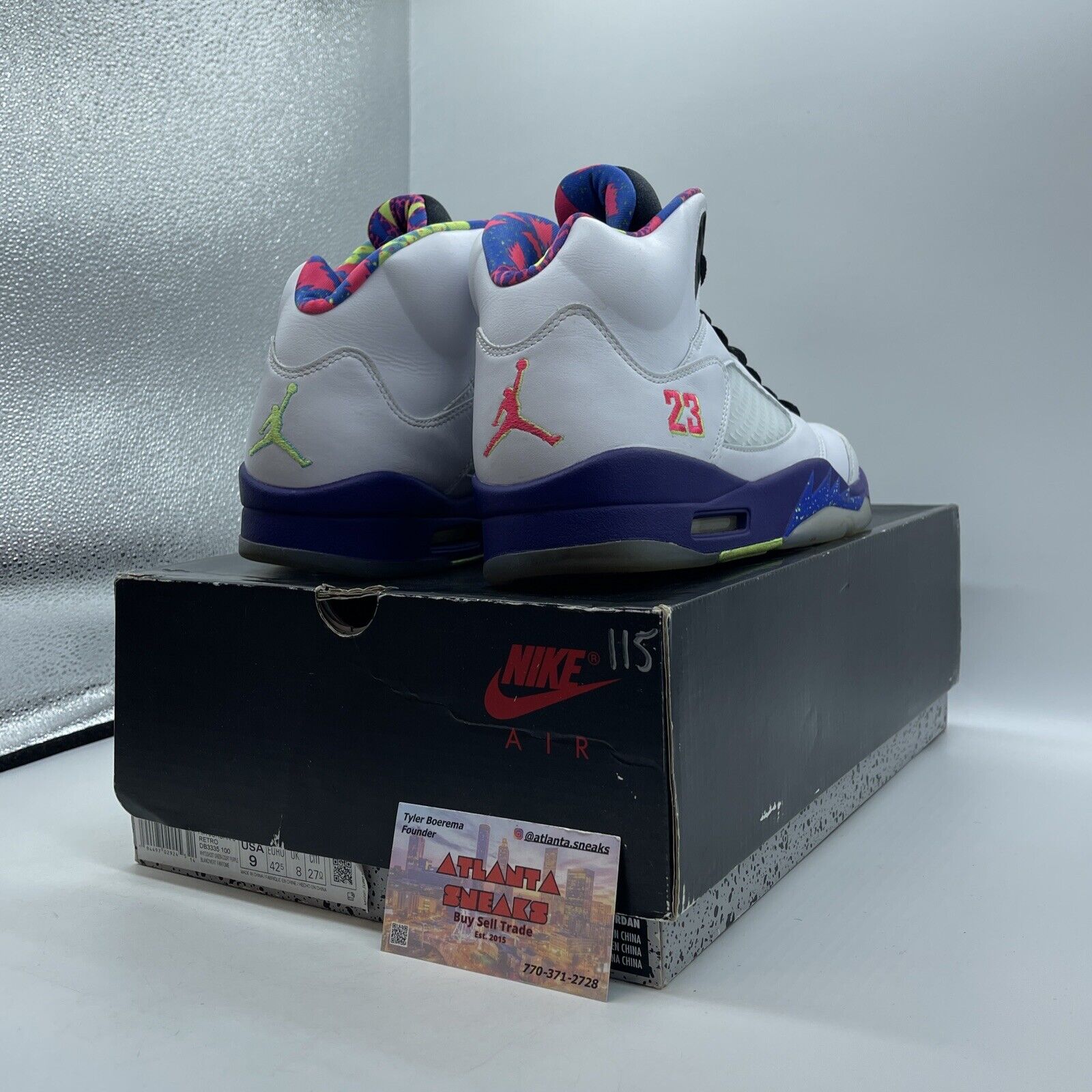 Size 9 - Jordan 5 Retro Alternate Bel-Air 2020 White Purple Pink (DB8335-100)