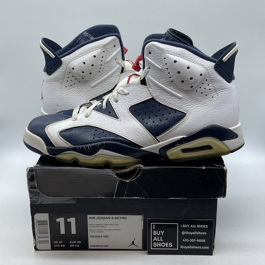 Size 11 - Air Jordan 6 Retro 2012 Olympic Blue White Leather (384664-130)