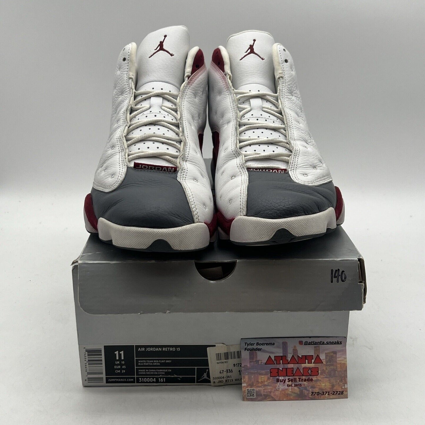 Size 11 - Air Jordan 13 Retro 2005 Grey Toe White Leather Maroon (310004-161)