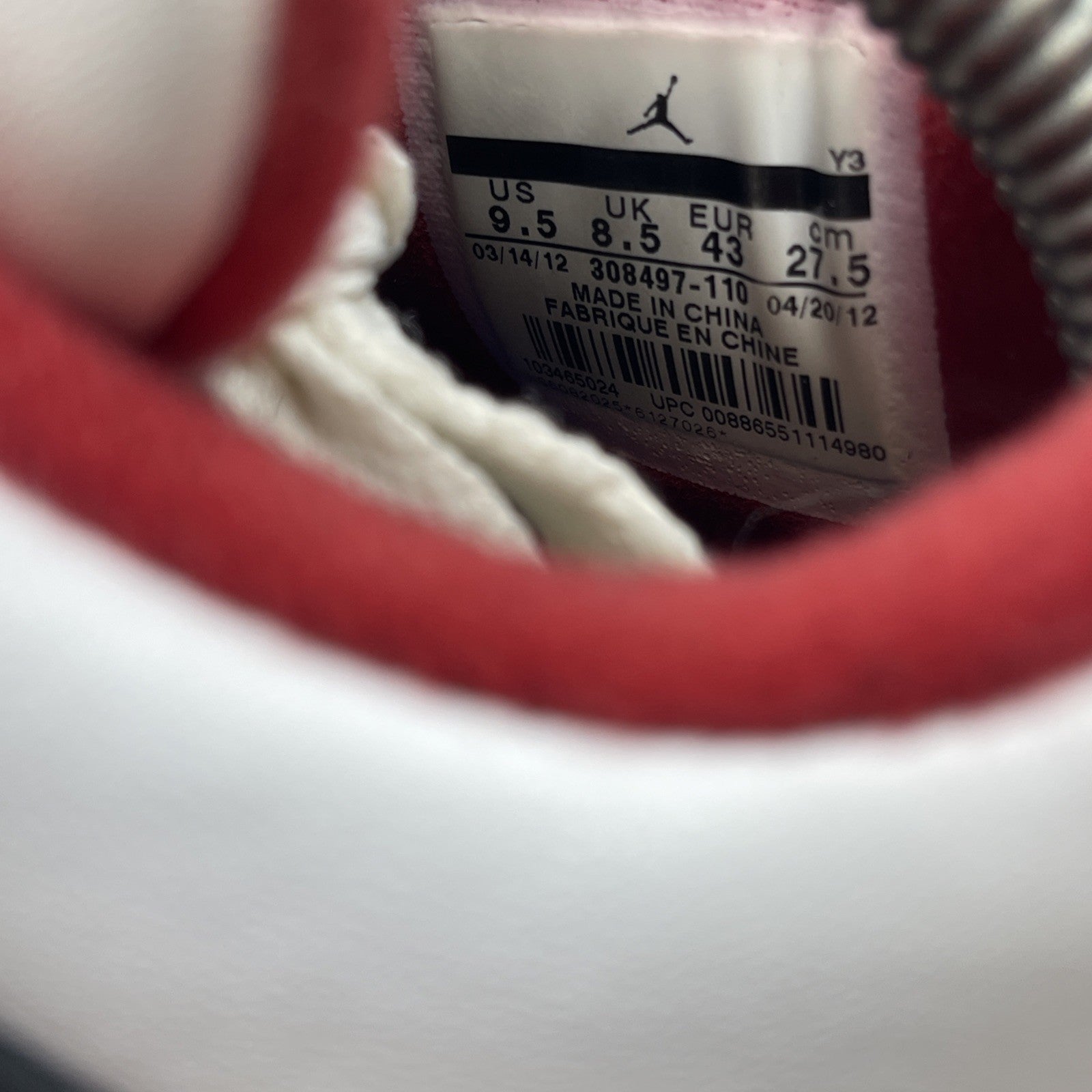 Size 9.5 - Air Jordan 4 Retro Fire Red 2012 (308497-110)