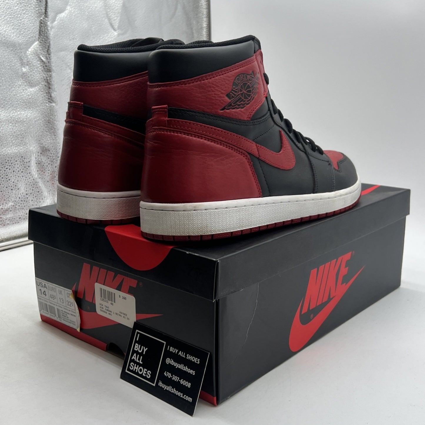 Size 14 - Air Jordan 1 Retro OG High Banned, Bred (555088-001)
