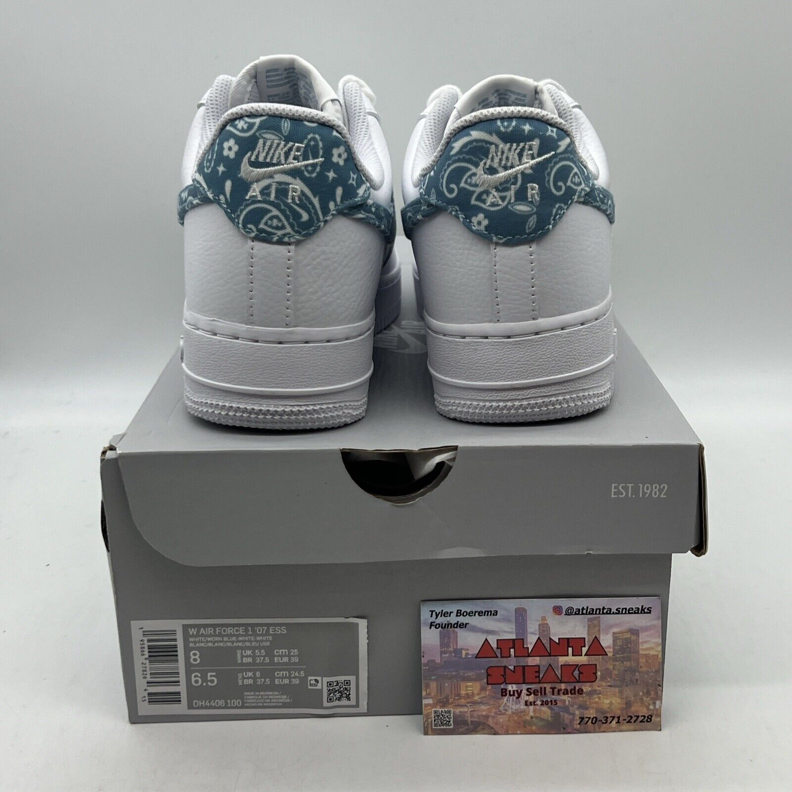 BRAND NEW Women's Nike Air Force 1 Low '07 Essential Blue Paisley DH4406-100