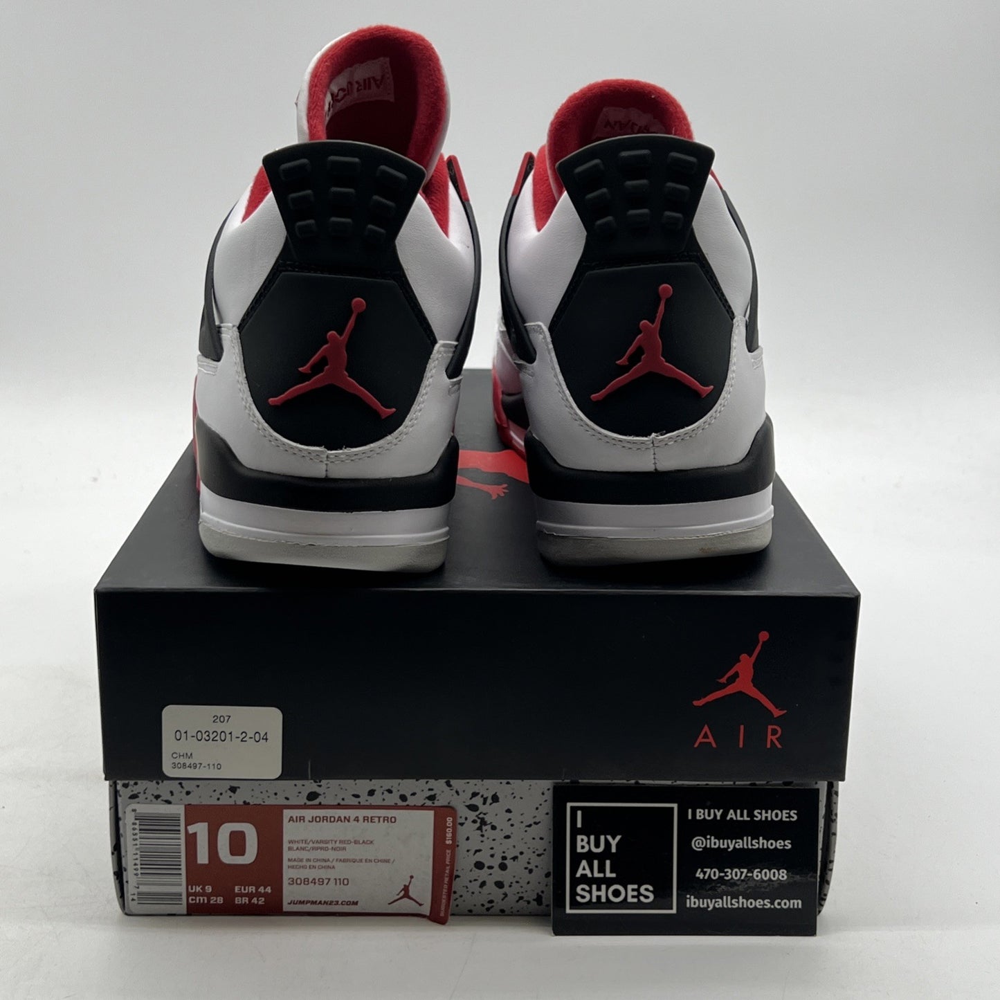 Size 10 - Air Jordan 4 Retro Fire Red 2012 (308497-110)
