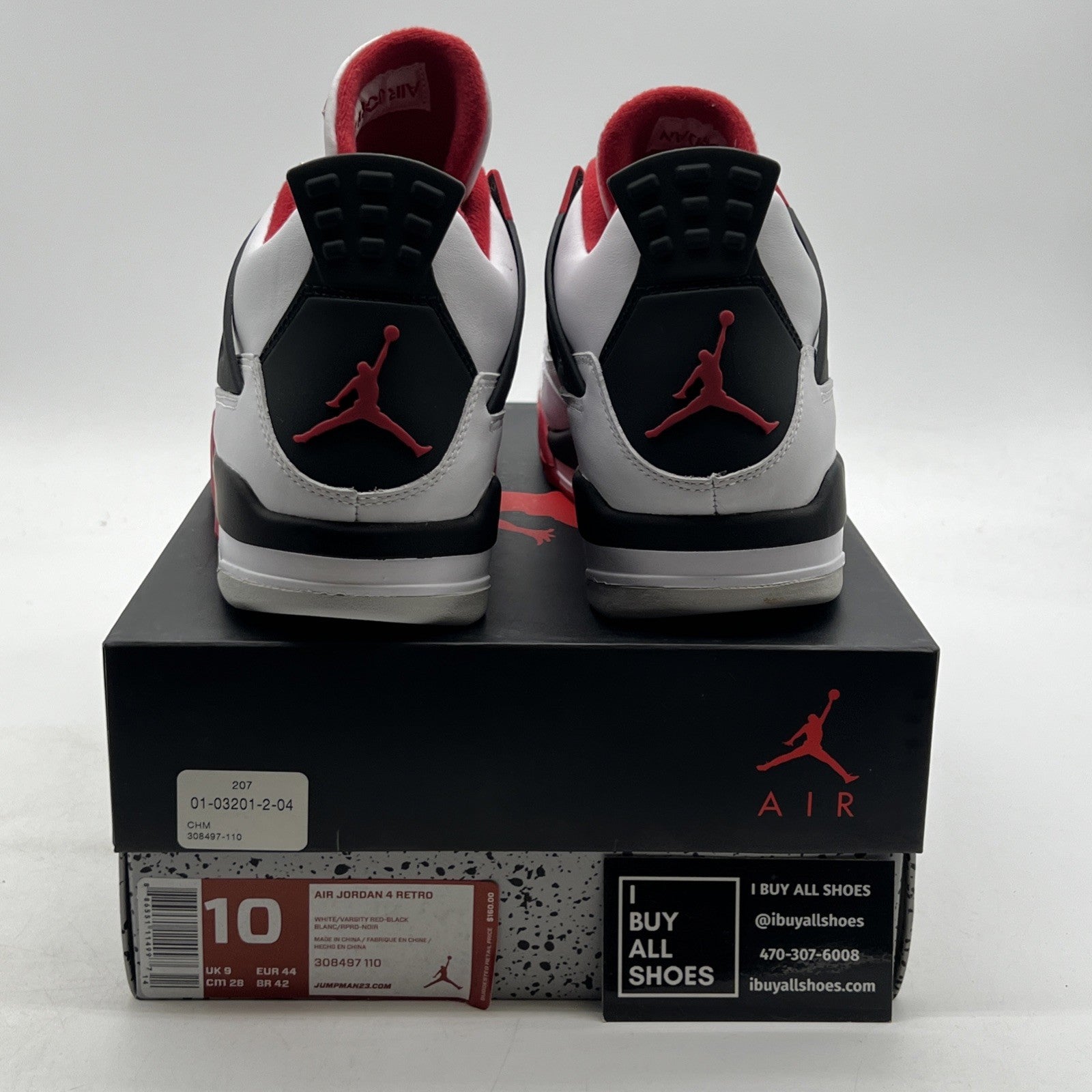 Size 10 - Air Jordan 4 Retro Fire Red 2012 (308497-110)