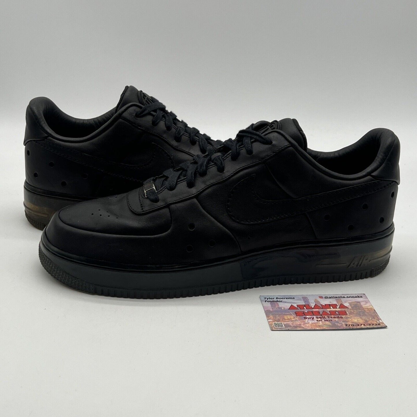 Size 12 - Nike Air Force 1 Supreme Max Air Cb Low Black Leather (317262-001)