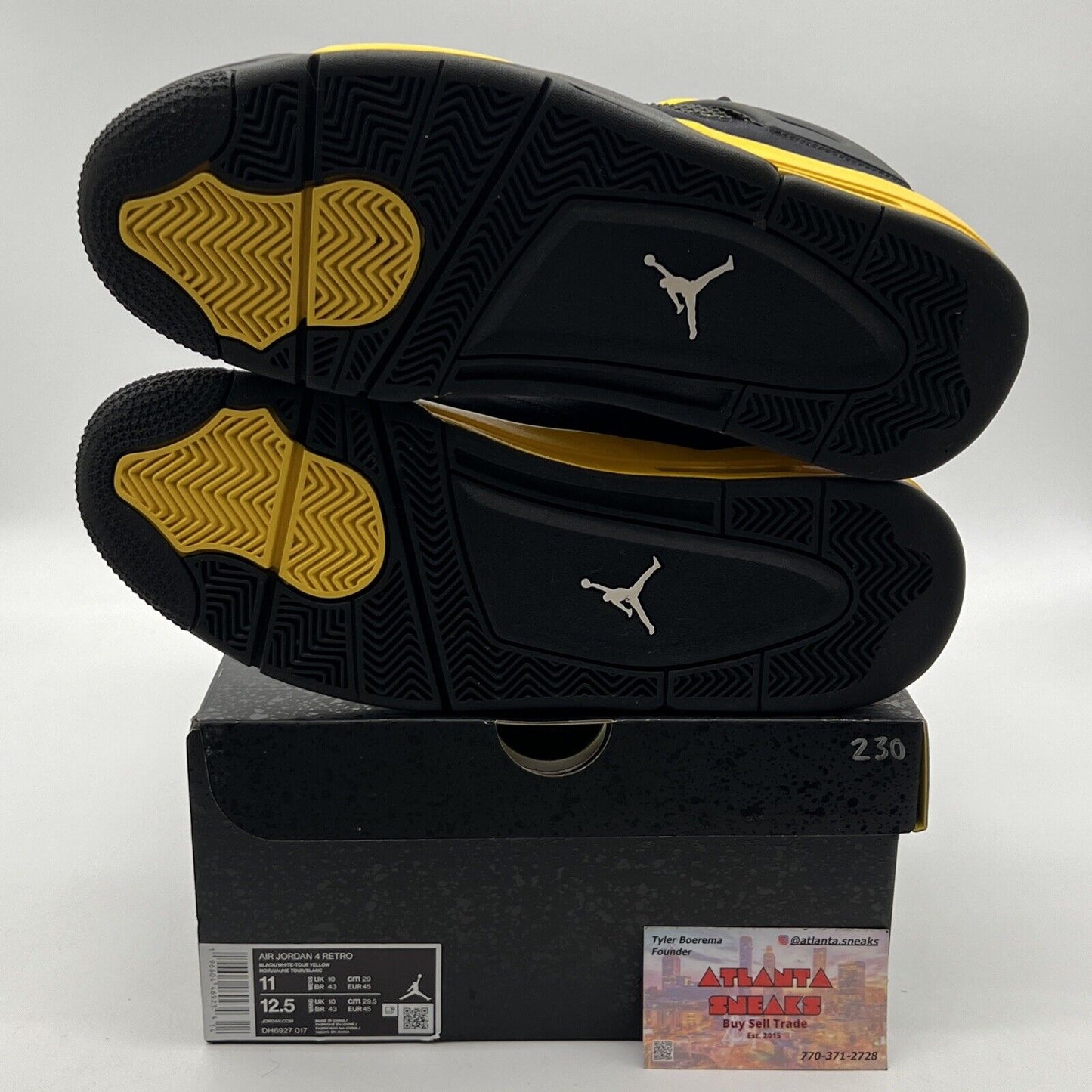 Size 11 - Jordan 4 Retro Mid Thunder Black Yellow Suede (DH6927-017)