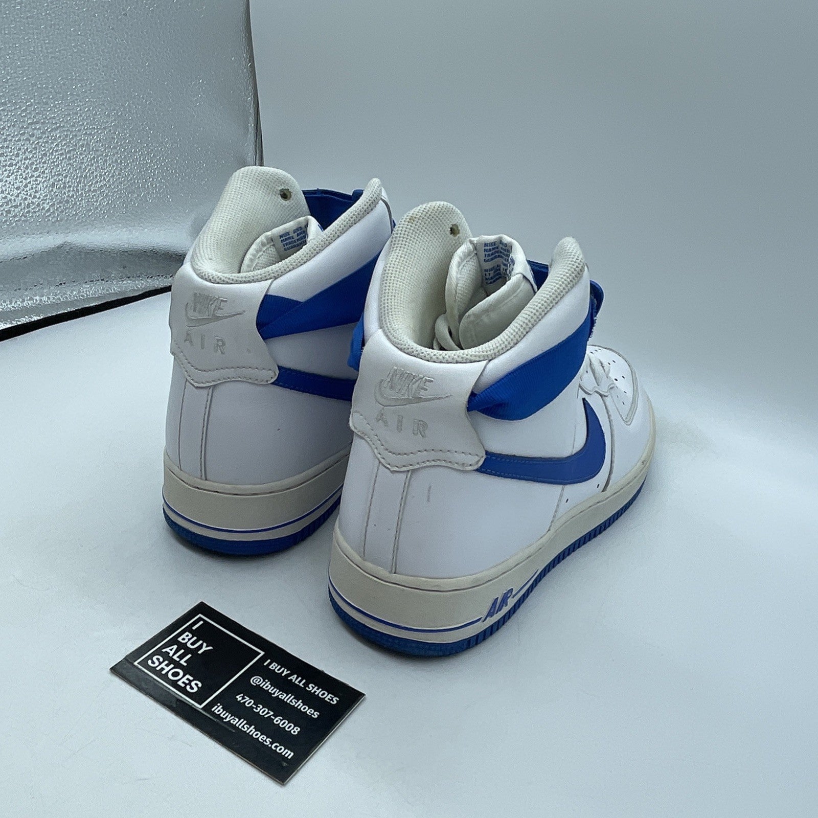 Size 9.5 - Nike Air Force 1 '07 High White Soar Blue (315121-110)