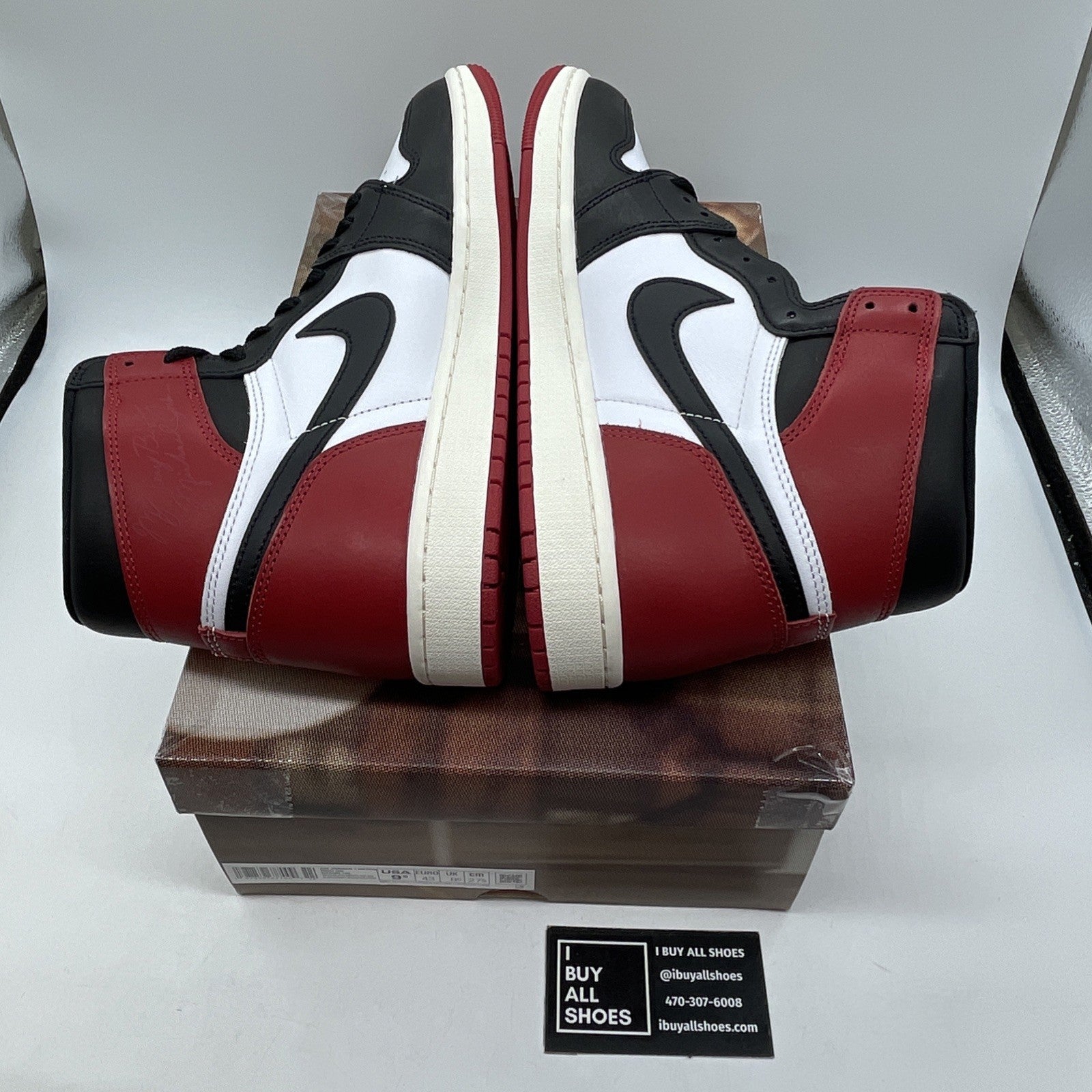Size 9.5 - Air Jordan 1 Retro OG High Black Toe Reimagined Leather (DZ5485-106)
