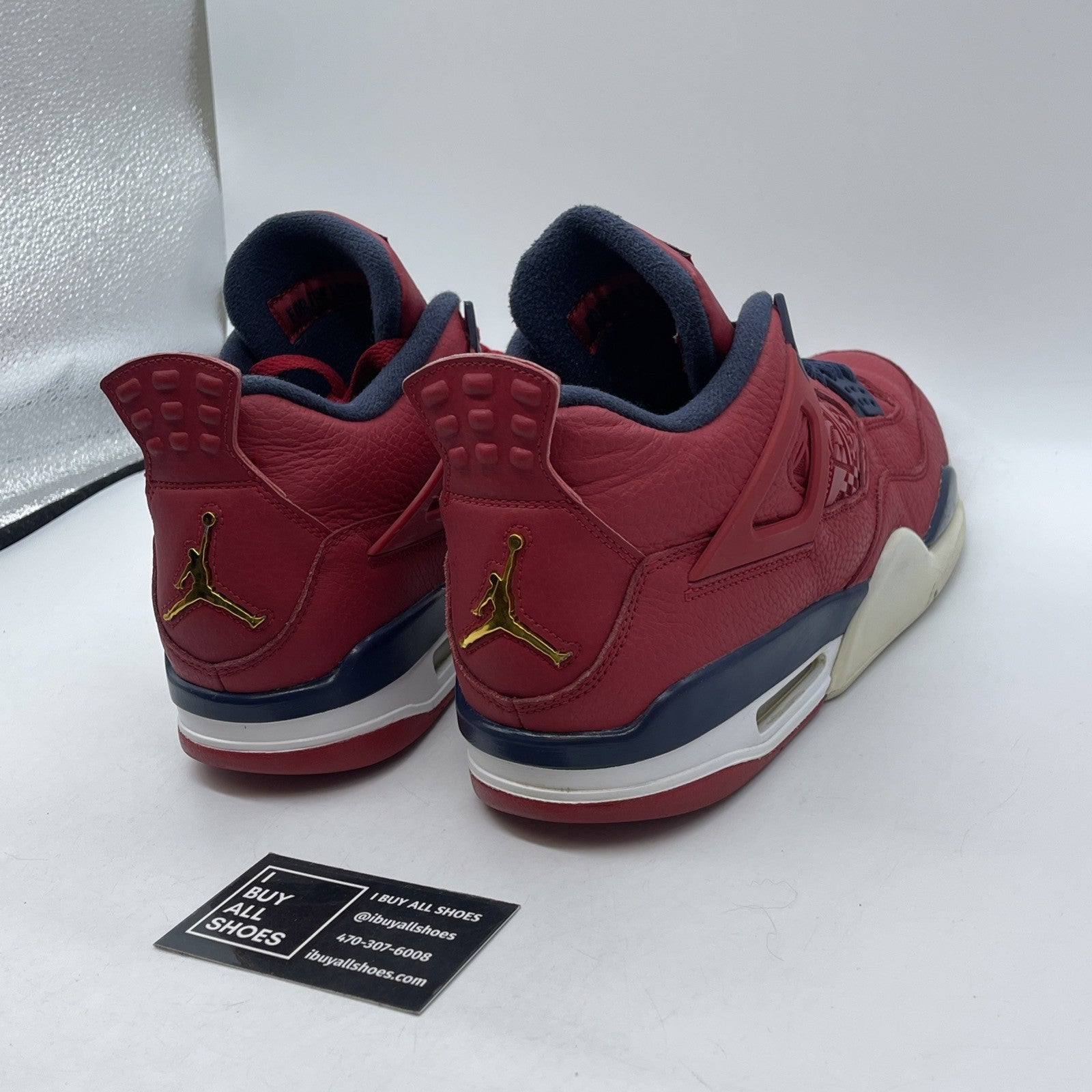 Size 11.5 - Air Jordan 4 Retro FIBA Red Blue Gold Leather (CI1184-617)