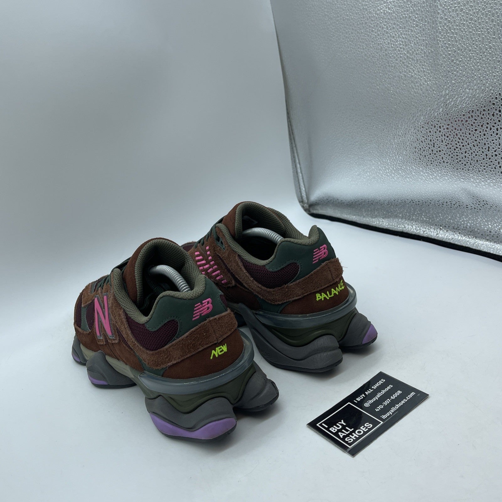 Size 9.5 - New Balance 9060 Burgundy Pink Brown Green Suede (U9060BUR)