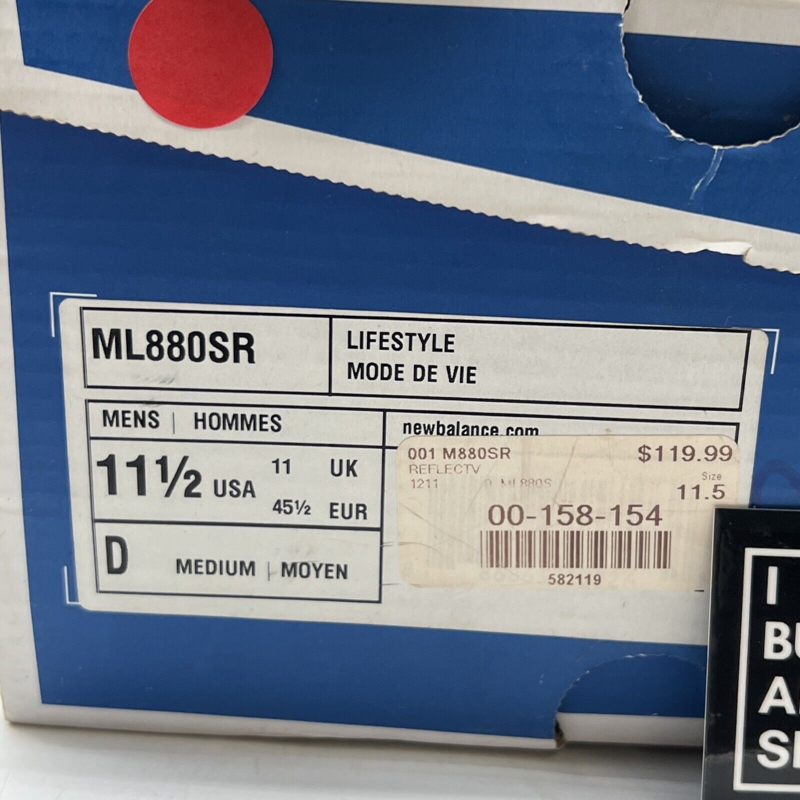Size 11.5 - New Balance 880 ML880SR Reflective Grey Black White