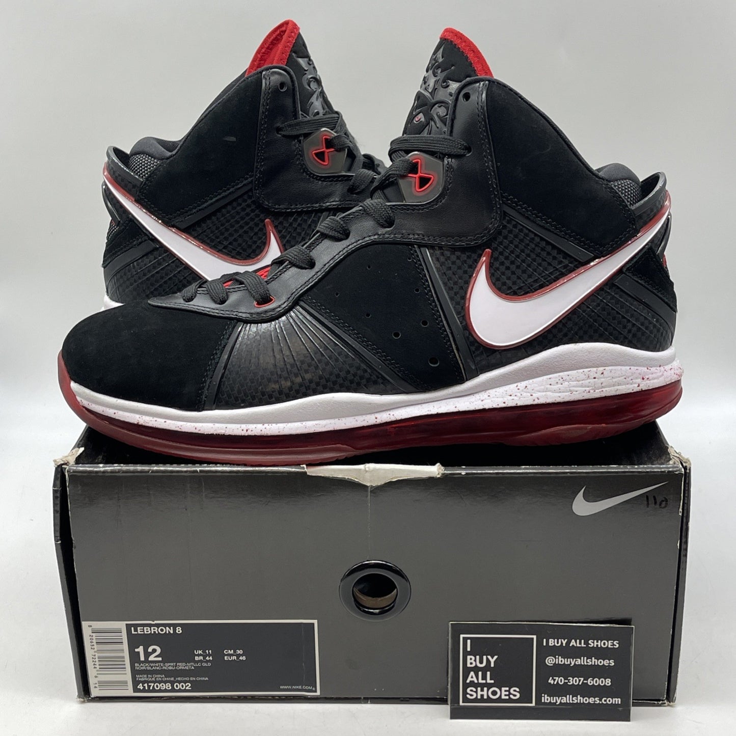 Size 12 - Nike LeBron 8 Bred (417098-002)