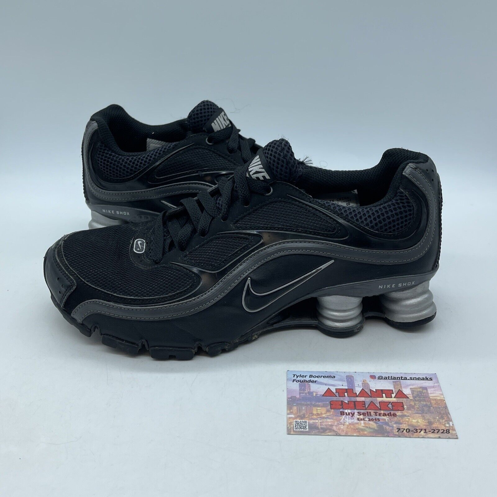 Size 8W - Nike Shox Turbo 9 Black Dark Grey Suede Leather (366423-003)