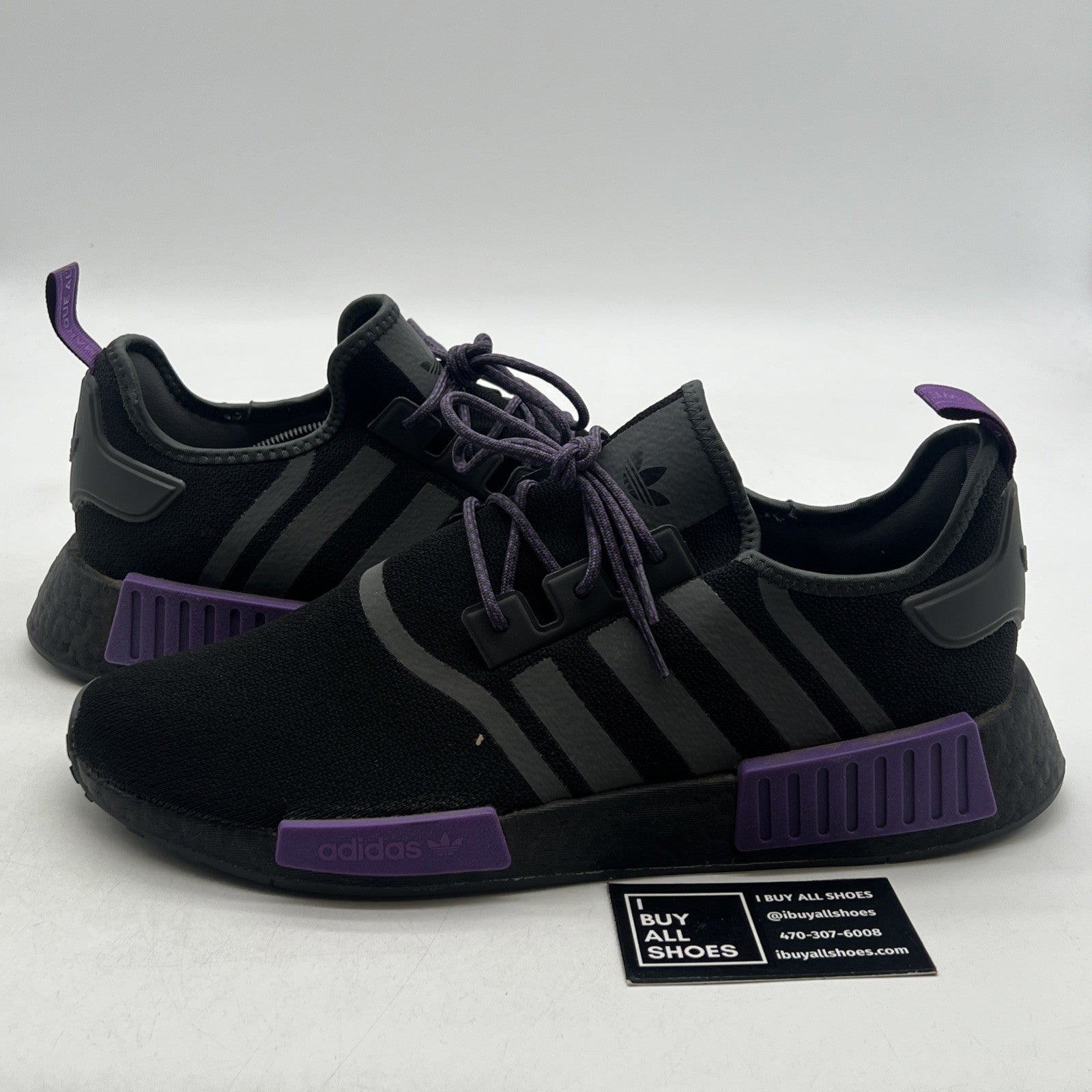 Size 13 - adidas NMD_R1 Black Active Purple (GW5664)