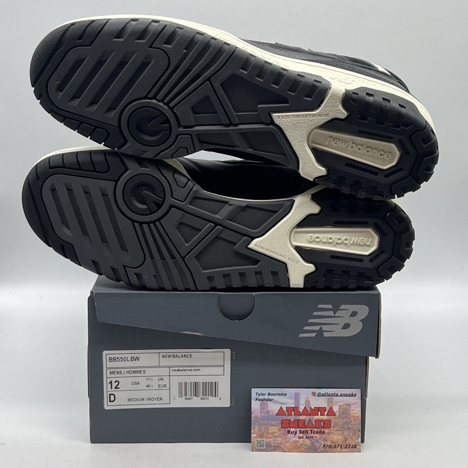 Size 12 - New Balance 550 Black Brand Og All