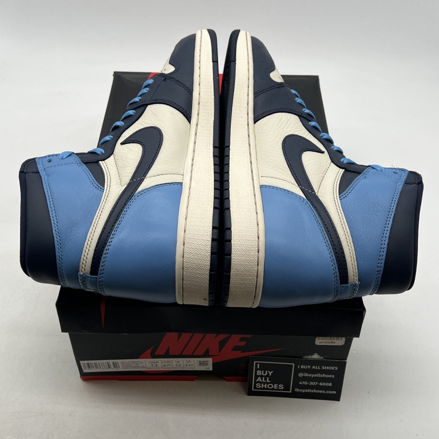 Size 13 - Air Jordan 1 Retro OG High Obsidian UNC 2019 (555088-140)