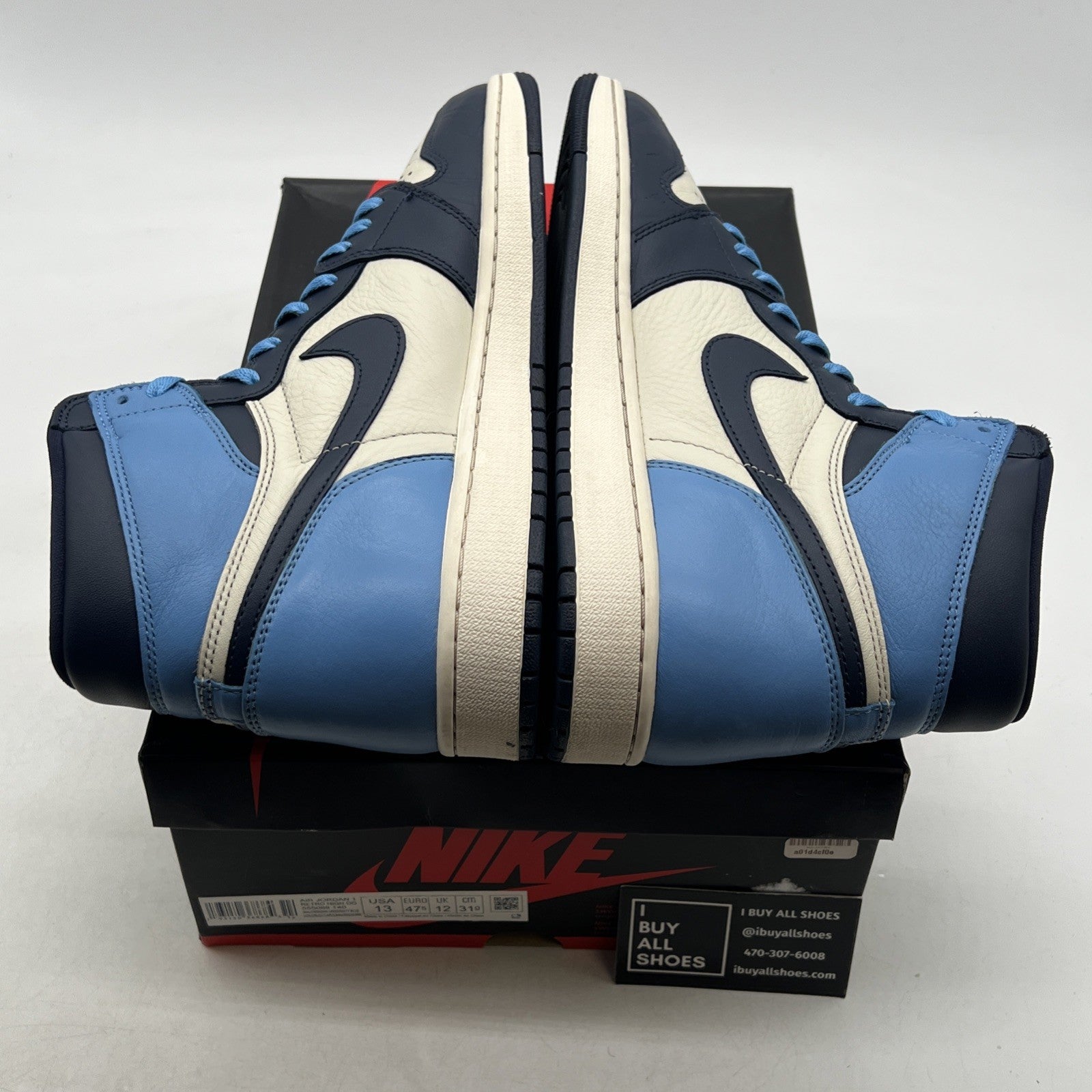 Size 13 - Air Jordan 1 Retro OG High Obsidian UNC 2019 (555088-140)