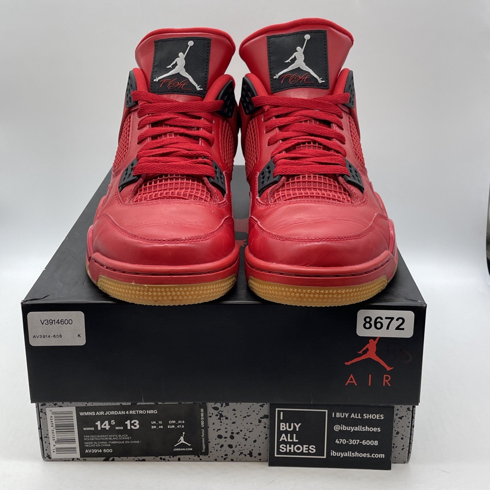 Size 14.5W - Air Jordan 4 Retro NRG Singles Day Red Leather (AV3914-600)