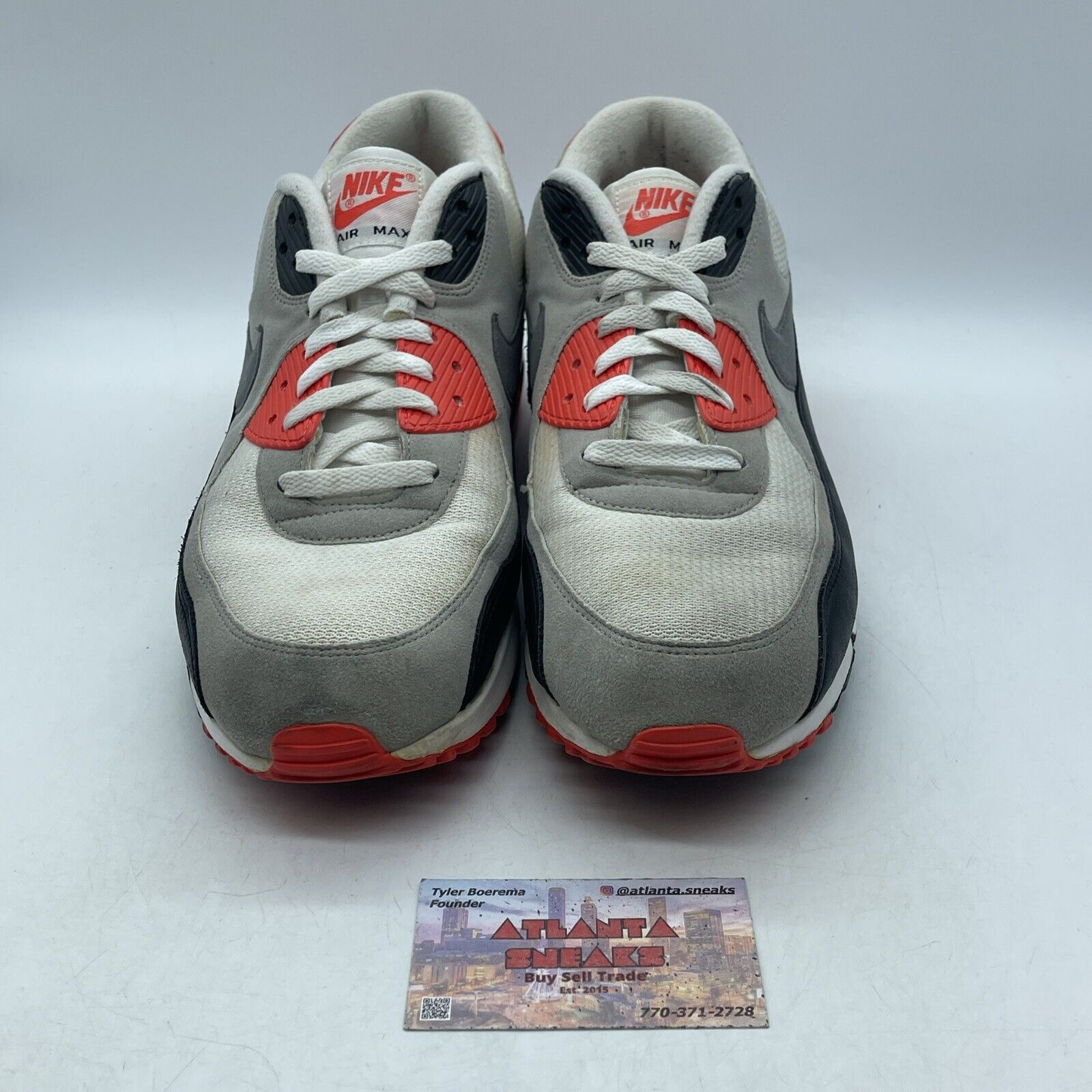 Size 13 - Nike Air Max 90 OG 2015 Infrared White Suede Leather (725233-106)