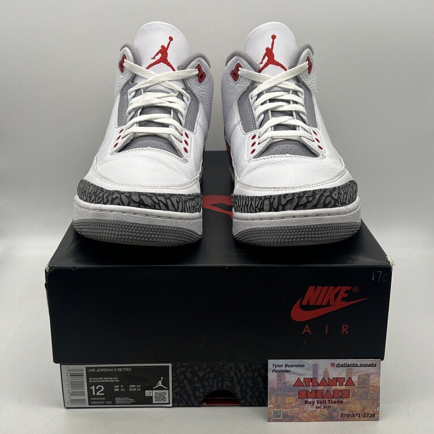 Size 12 - Jordan 3 Retro Mid Fire Red White Black Leather (DN3707-160)