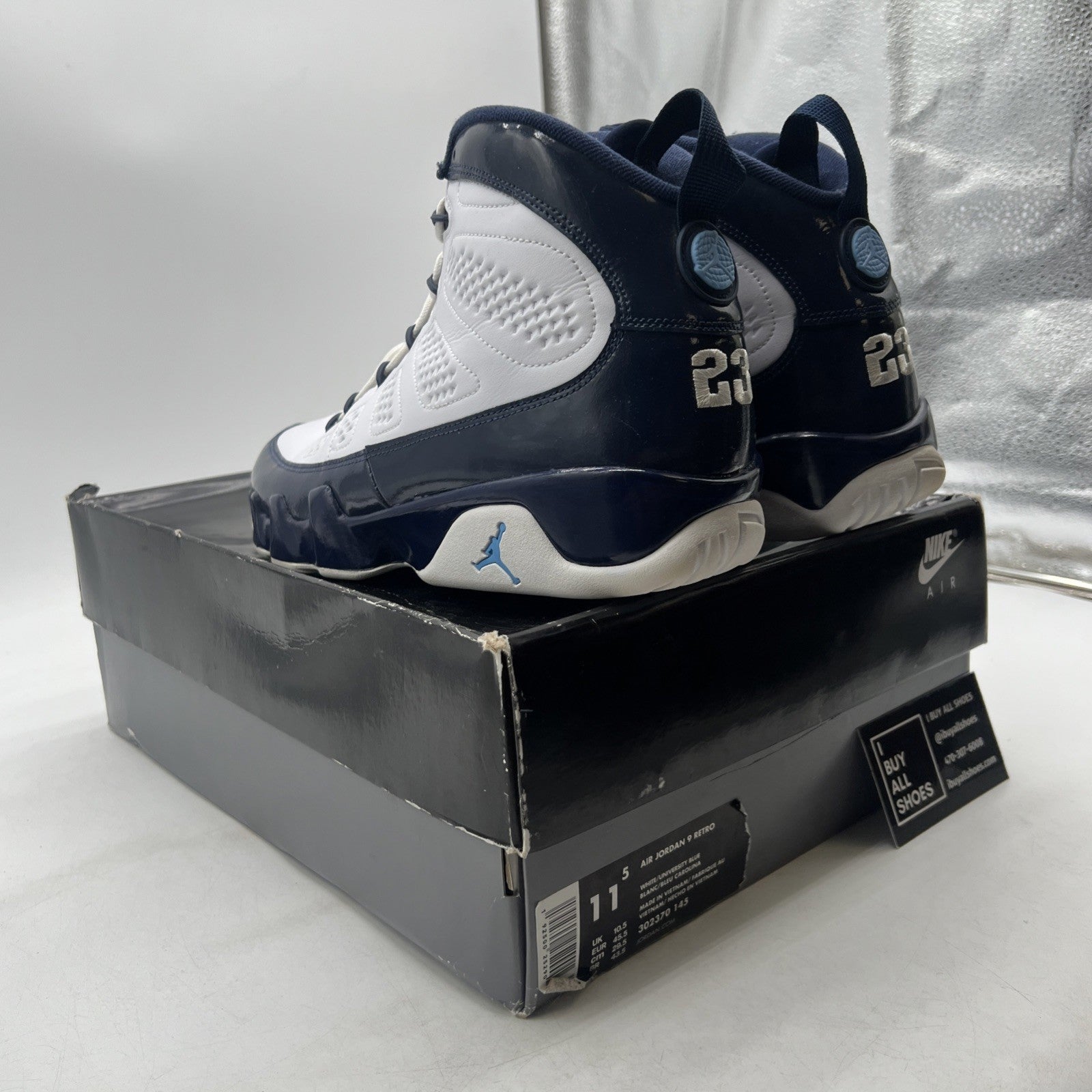 Size 11.5 - Air Jordan 9 Retro UNC (302370-145)