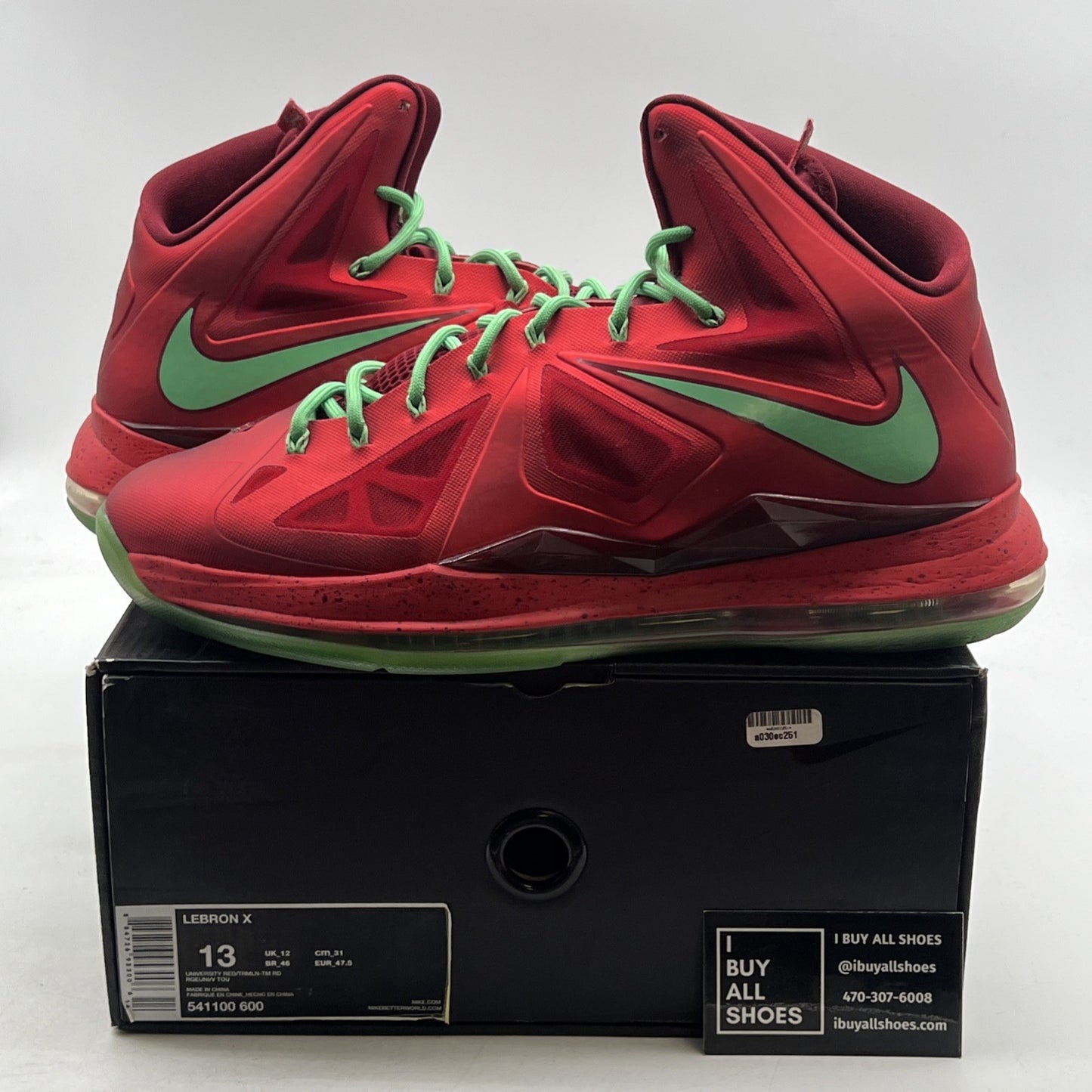 Size 13 - Nike LeBron 10 Christmas (541100-600)