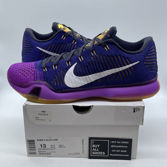 Size 13 - Nike Kobe 10 Elite Draft Pick White Purple Suede (747212-515)