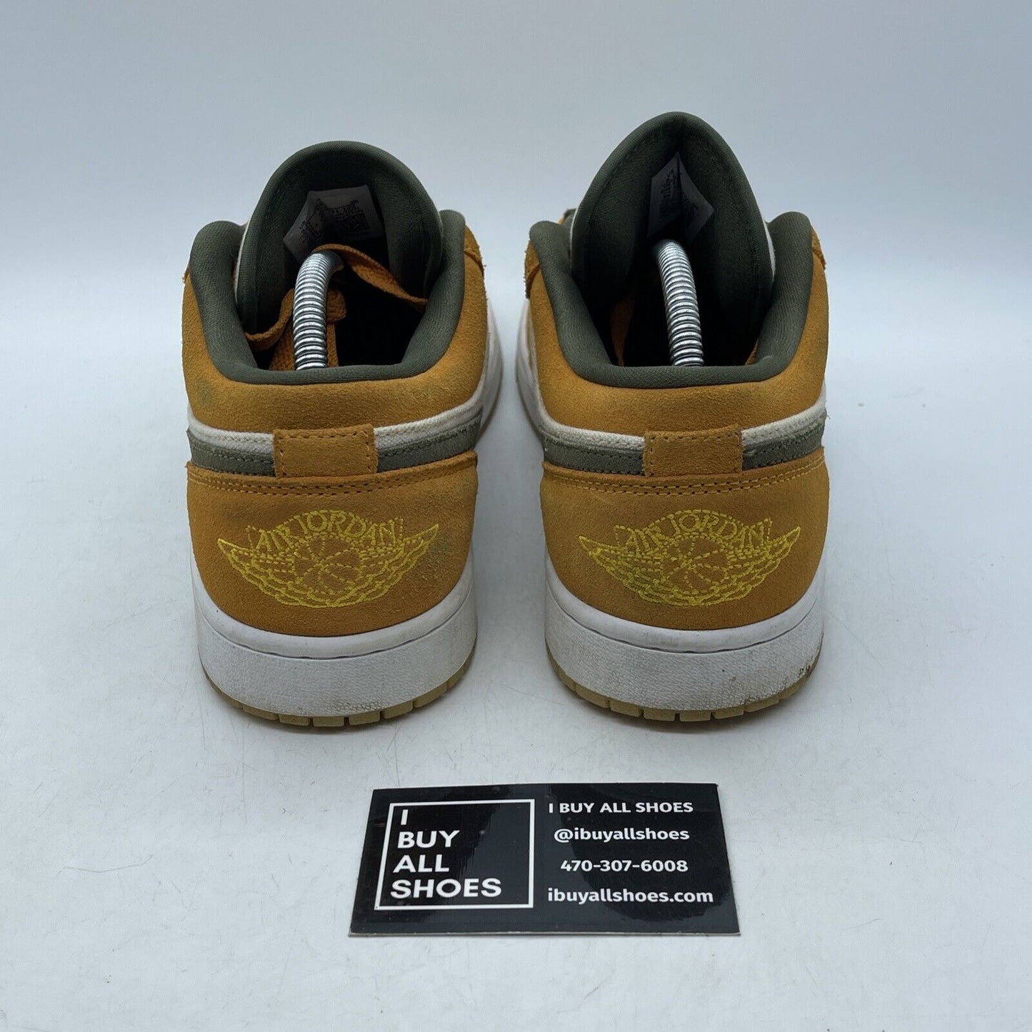 Size 9.5 - Air Jordan 1 SE Low Light Curry Yellow Green Suede (DH6931-102)