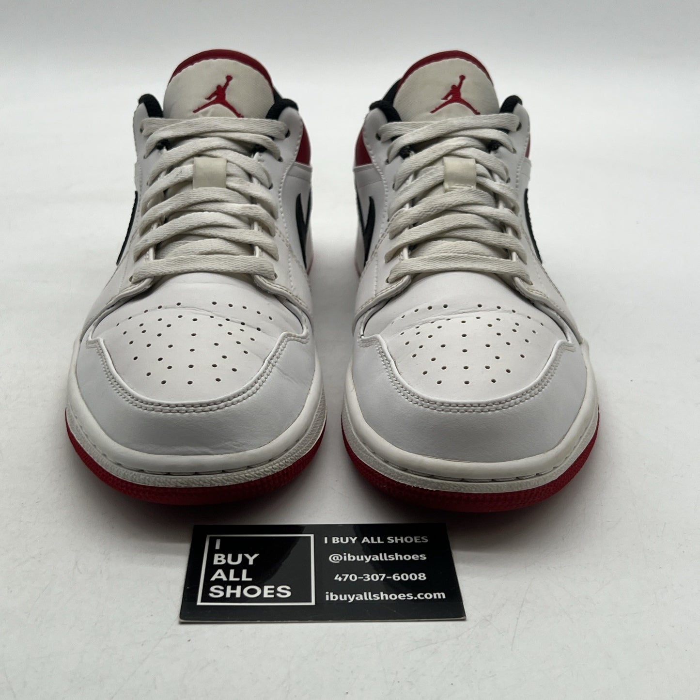 Size 10 - Air Jordan 1 Low White University Red (553558-118)