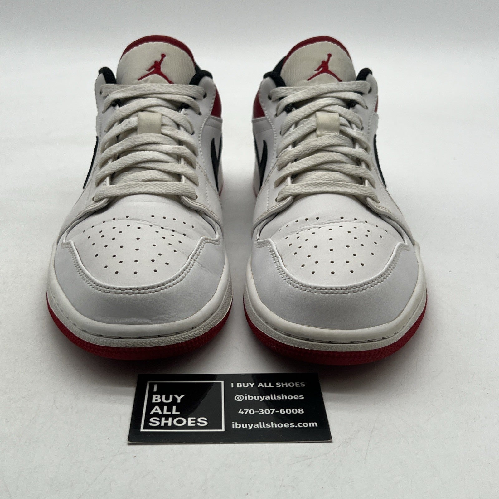Size 10 - Air Jordan 1 Low White University Red (553558-118)
