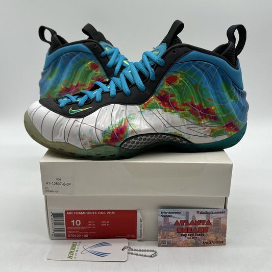 Size 10 - Nike Air Foamposite One Premium Weatherman 2013 Thermal Blue Icy White