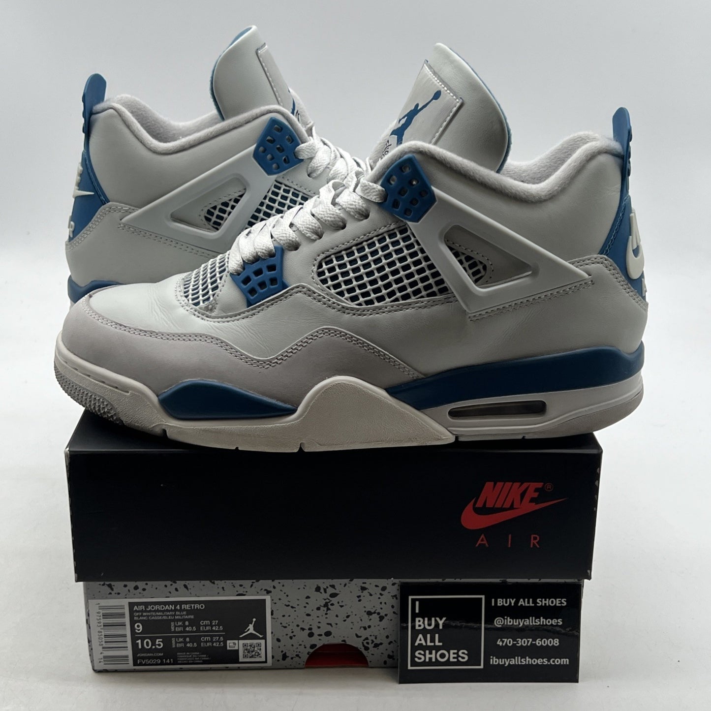 Size 9 - Air Jordan 4 Retro 2024 Military Blue (FV5029-141)