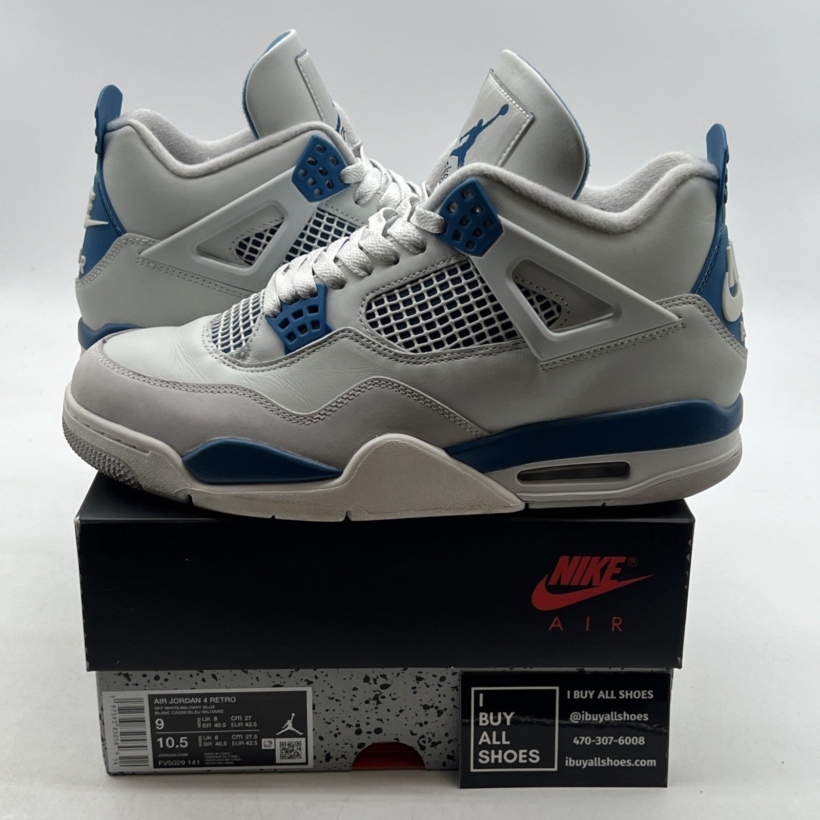 Size 9 - Air Jordan 4 Retro 2024 Military Blue (FV5029-141)